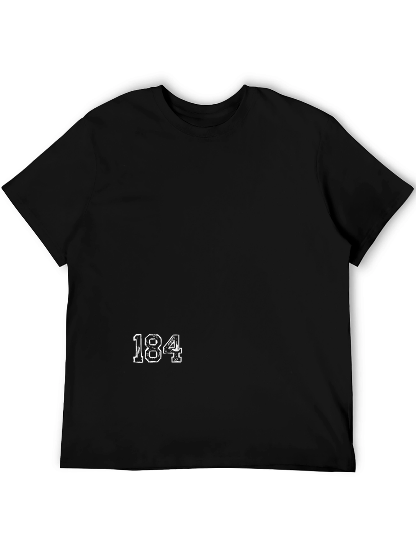 Black T-Shirt with 184 Graphic Print