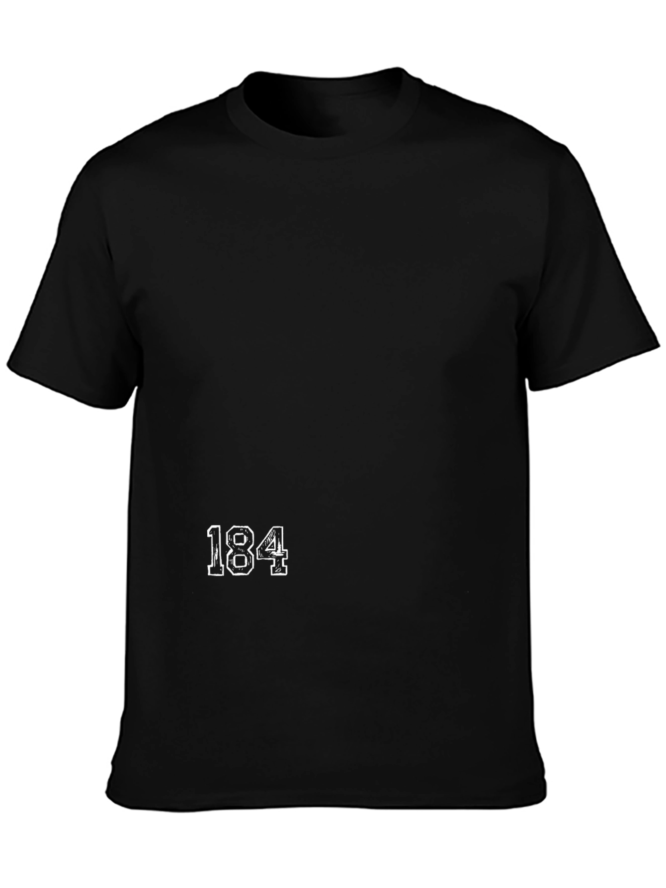 Black T-Shirt with 184 Graphic Print