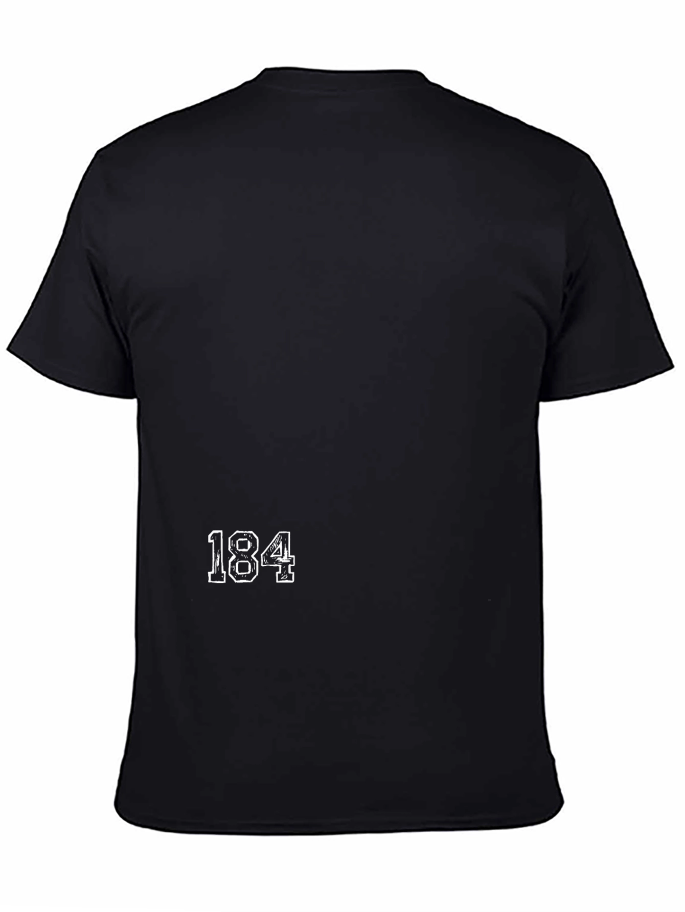 Black T-Shirt with 184 Graphic Print