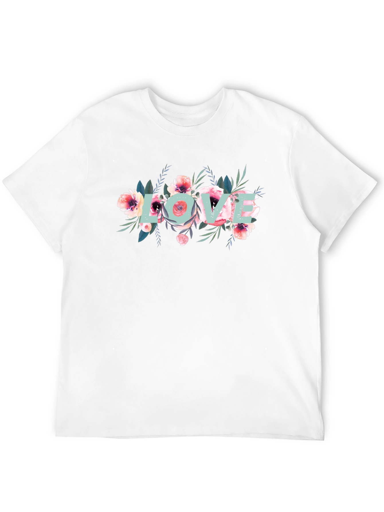 Floral Love Graphic Black T-Shirt