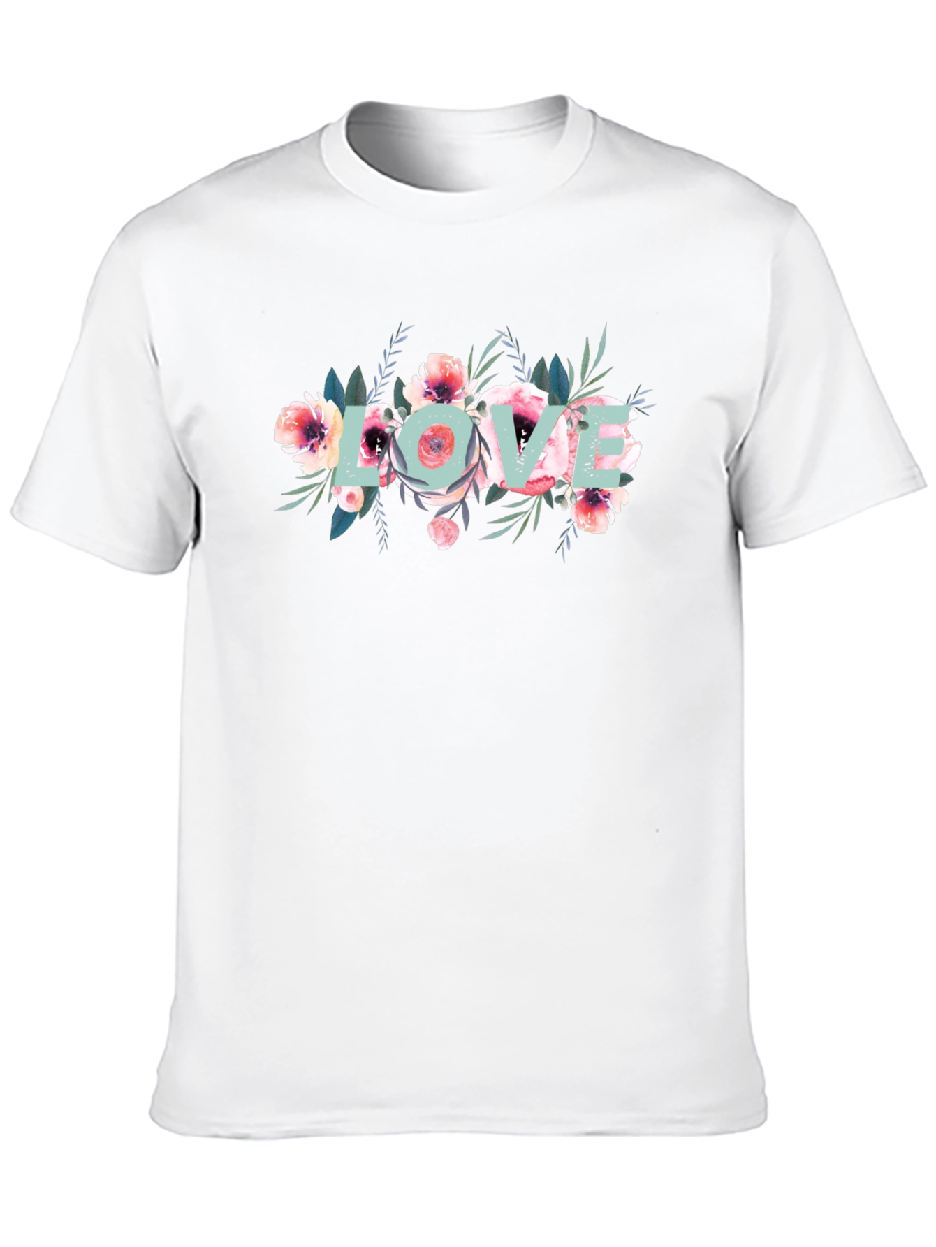 Floral Love Graphic Black T-Shirt