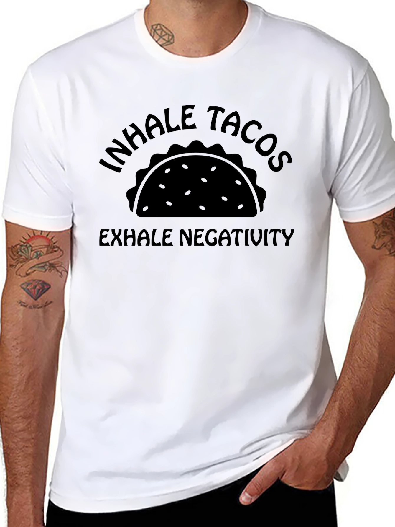 Inhale Tacos Exhale Negativity Graphic Tee