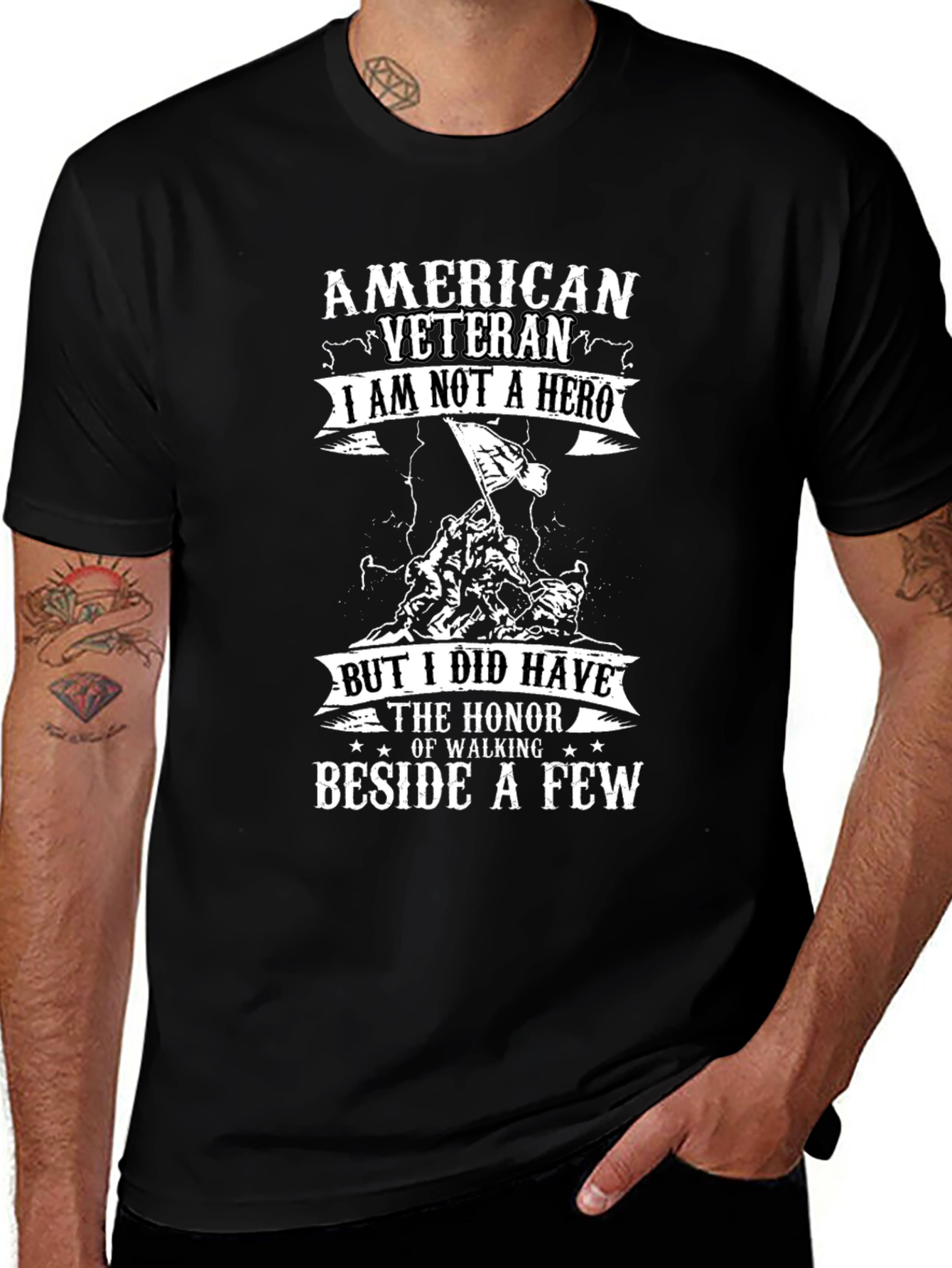 American Veteran Graphic Print T-Shirt
