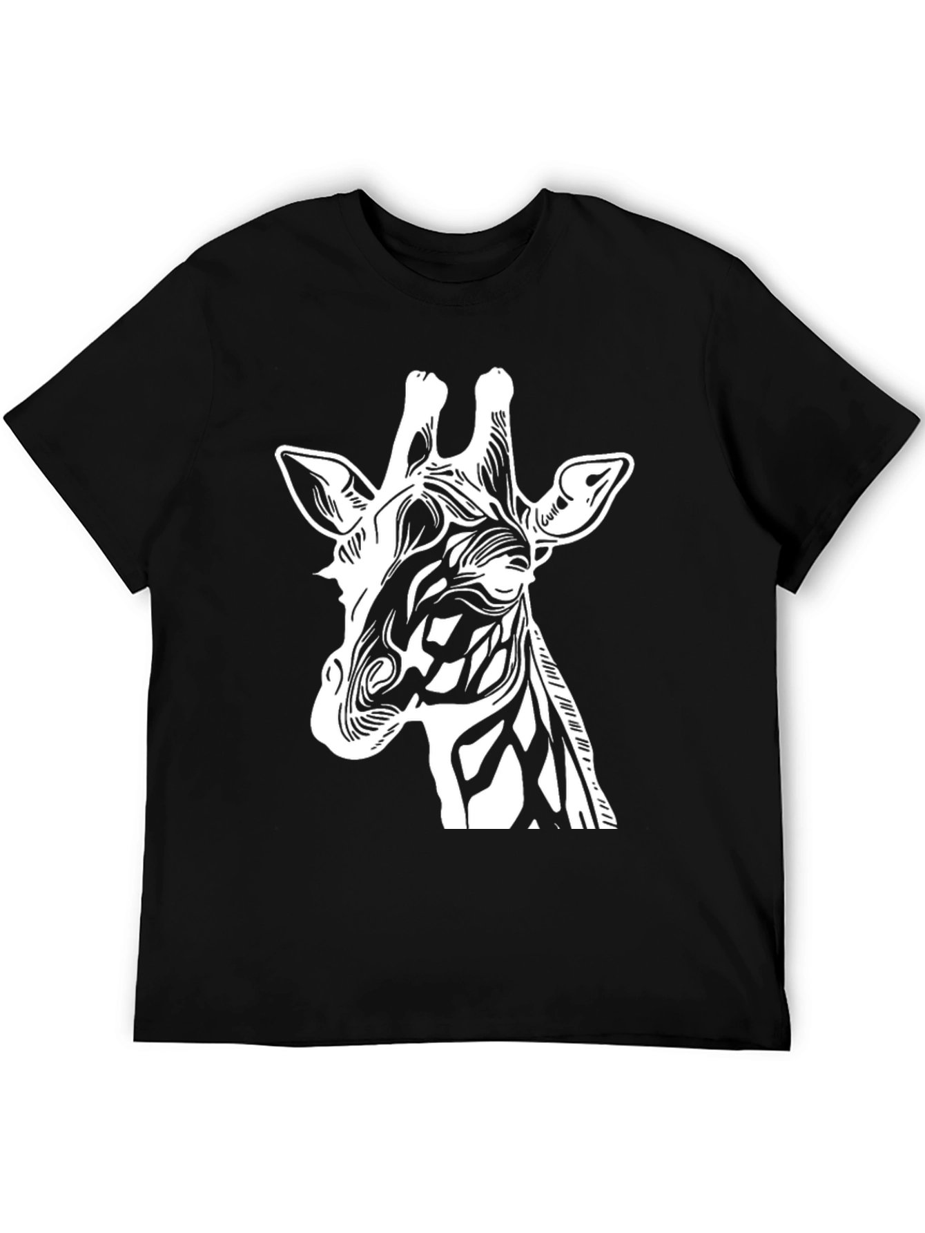 Cool Giraffe Graphic Black T-Shirt