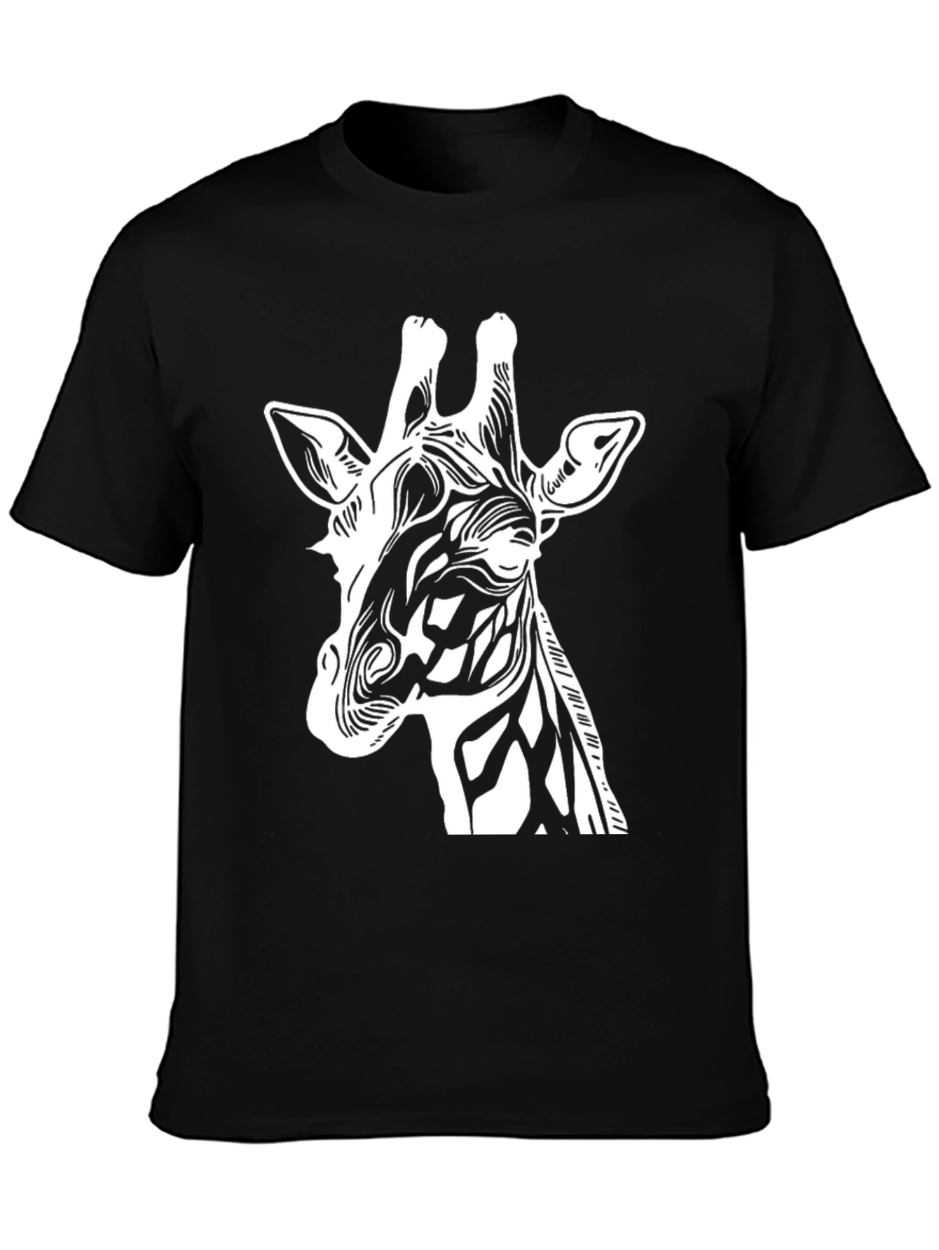 Cool Giraffe Graphic Black T-Shirt