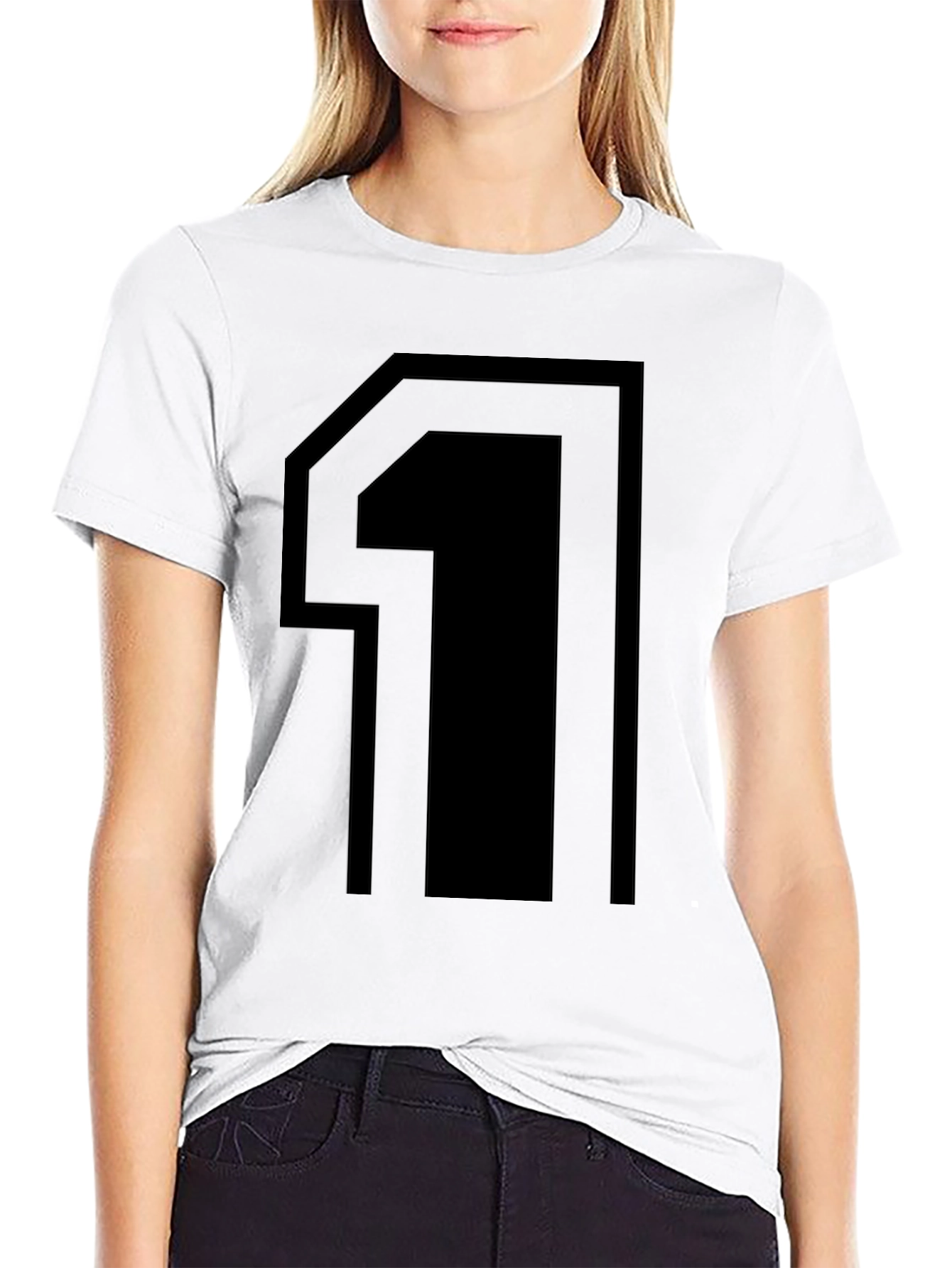 Bold Number 1 Graphic Tee - Black