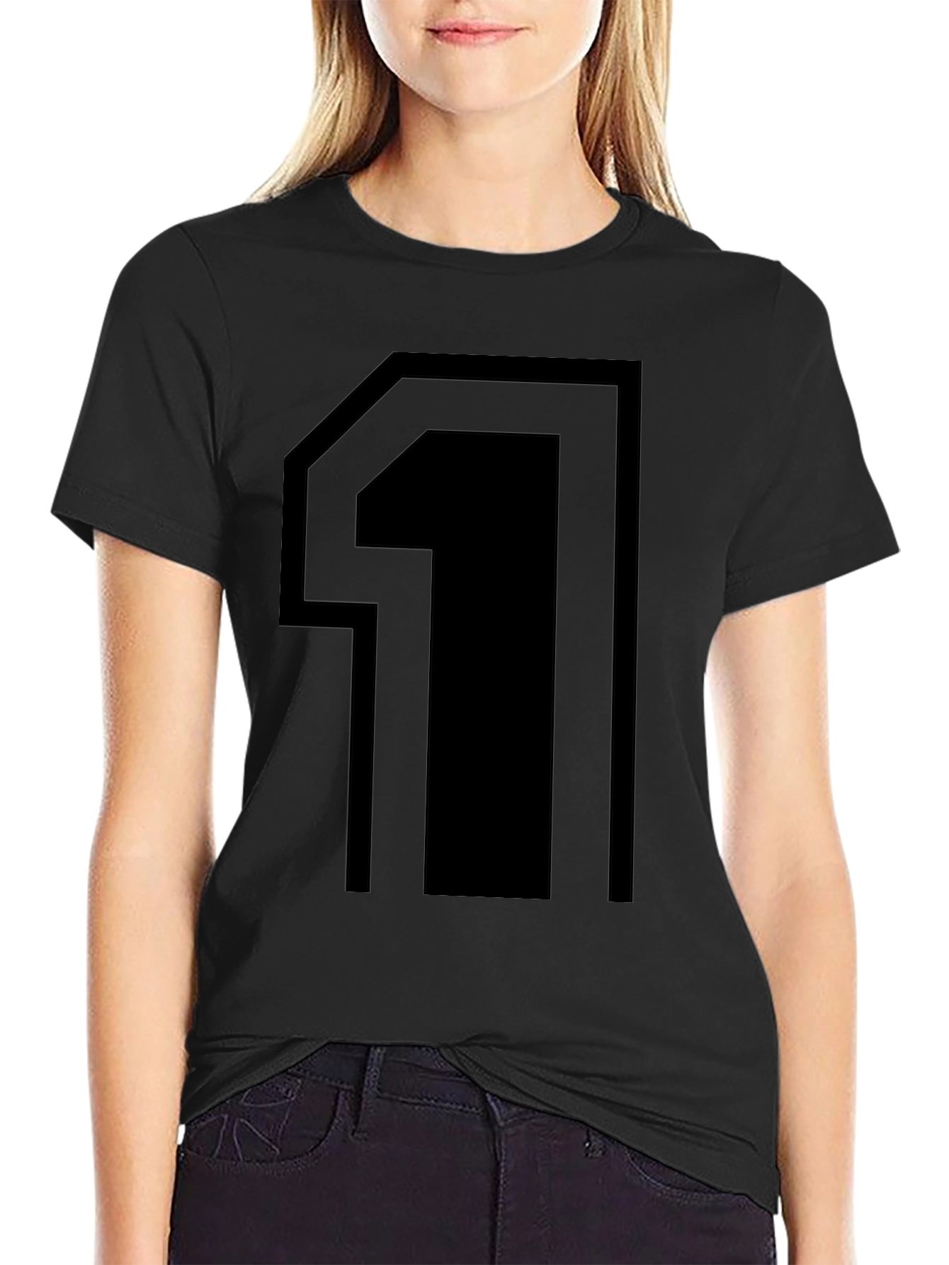 Bold Number 1 Graphic Tee - Black