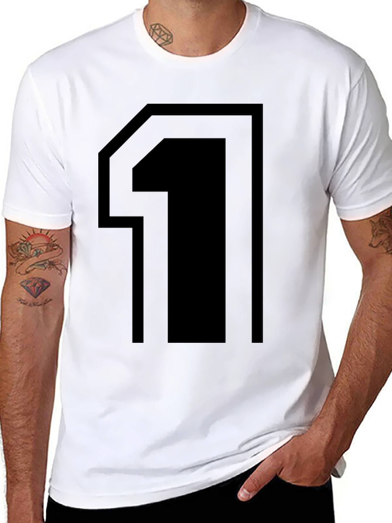 Bold Number 1 Graphic Tee - Black