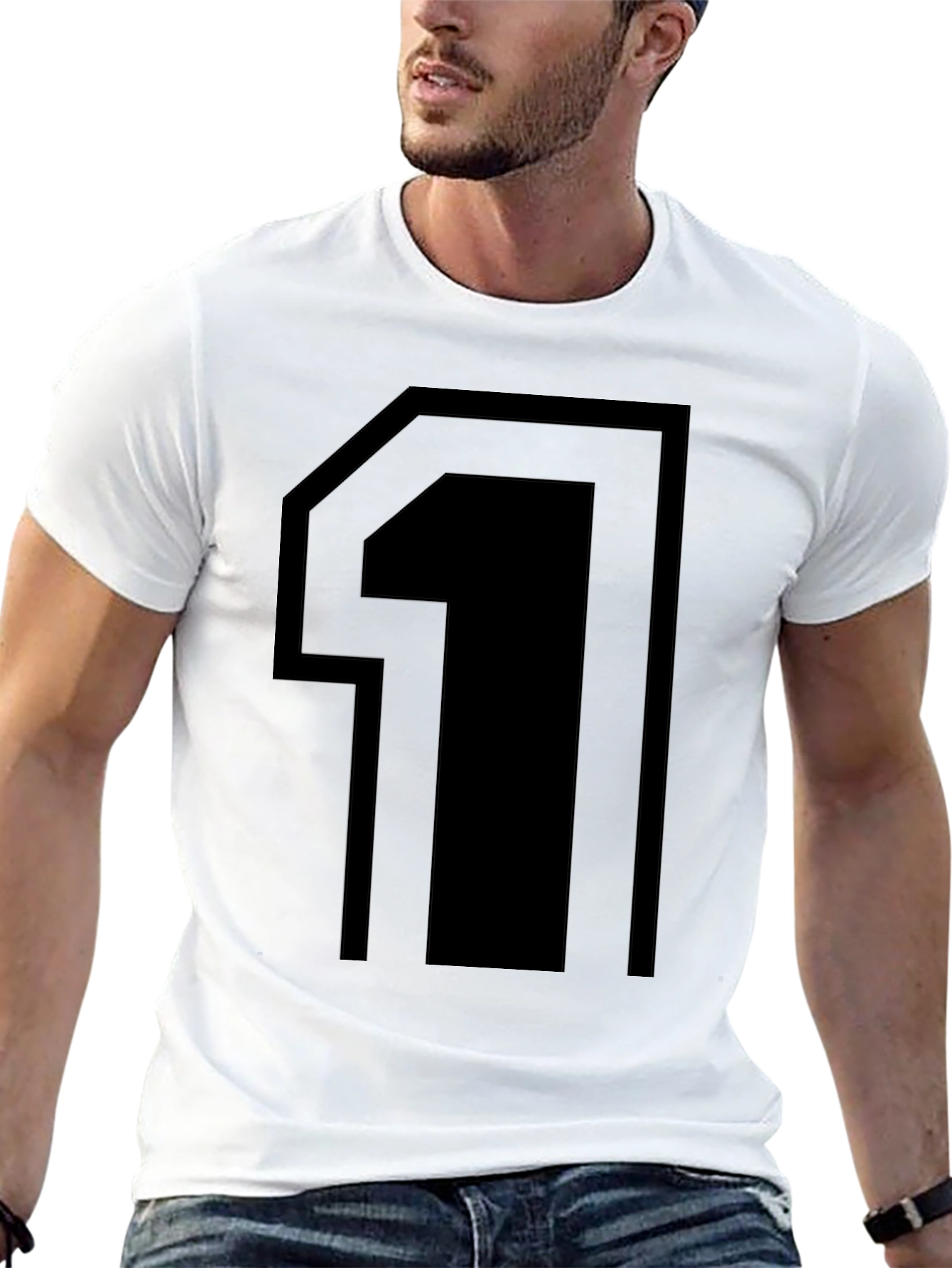 Bold Number 1 Graphic Tee - Black
