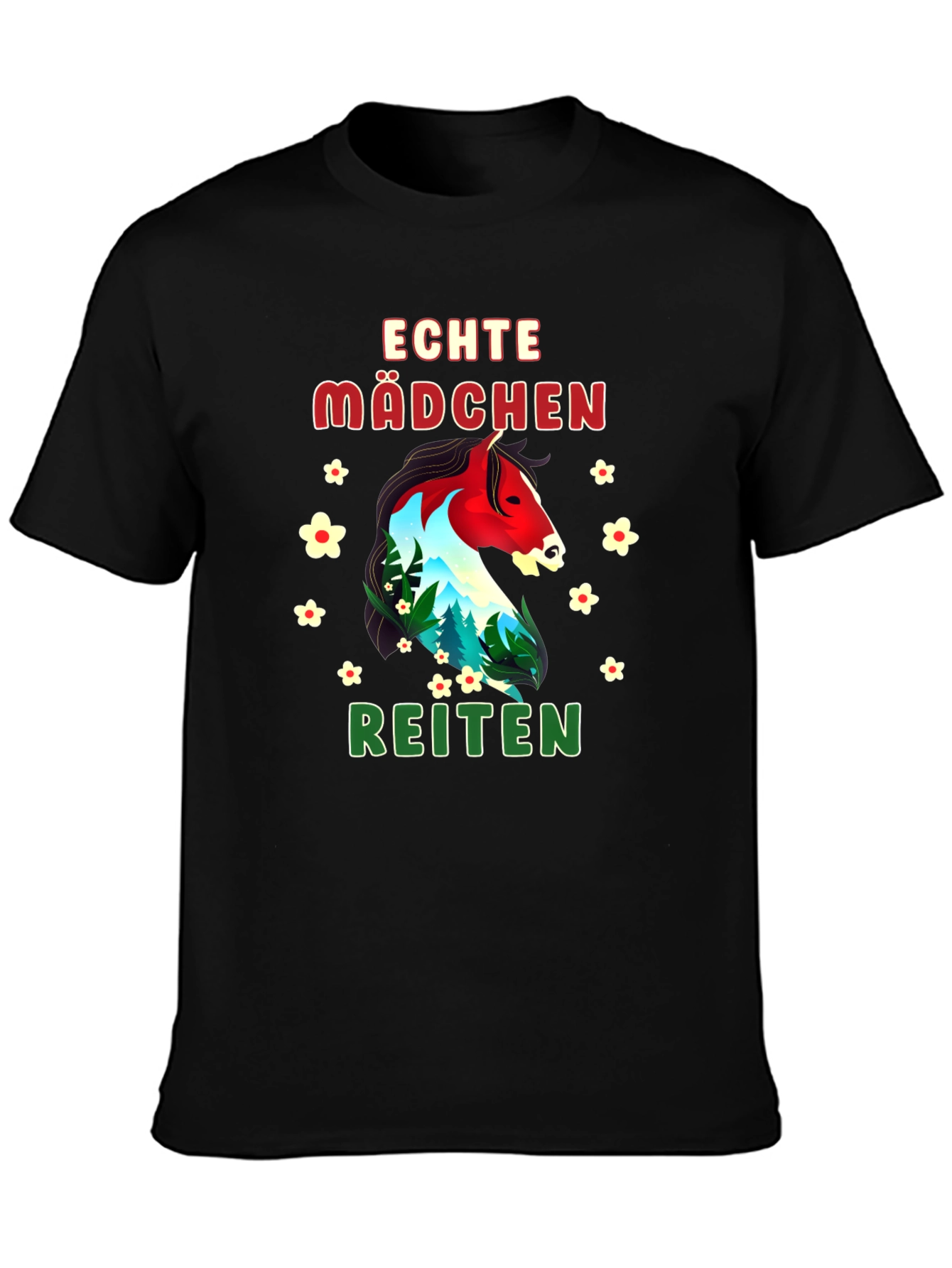Echte Mädchen Reiten T-Shirt Horseback Riding Tee