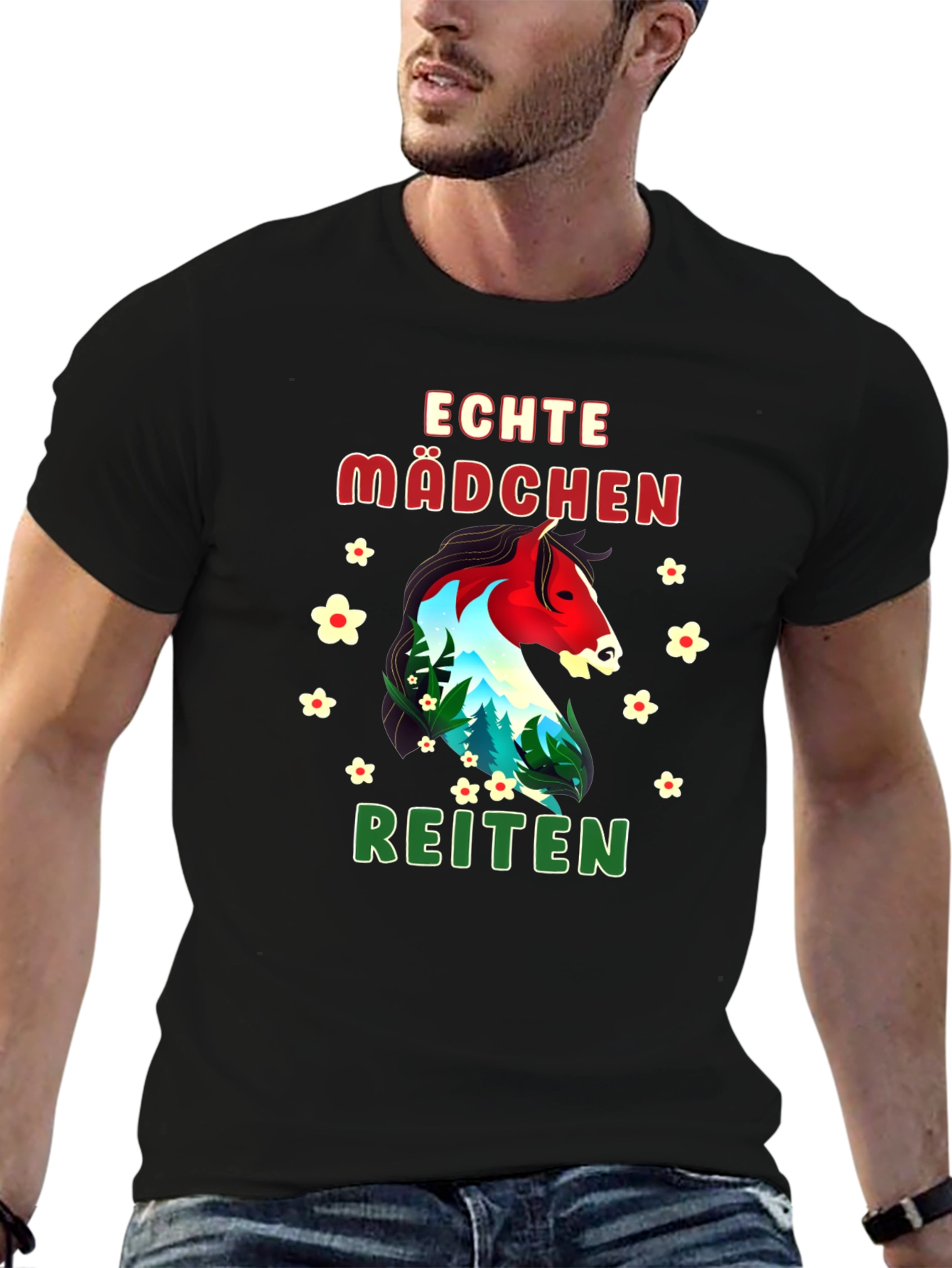 Echte Mädchen Reiten T-Shirt Horseback Riding Tee