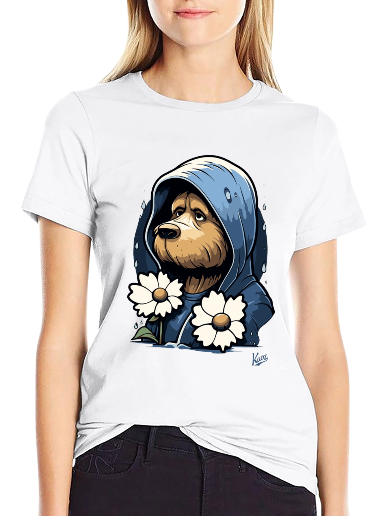 Sad Dog in Hoodie T-Shirt