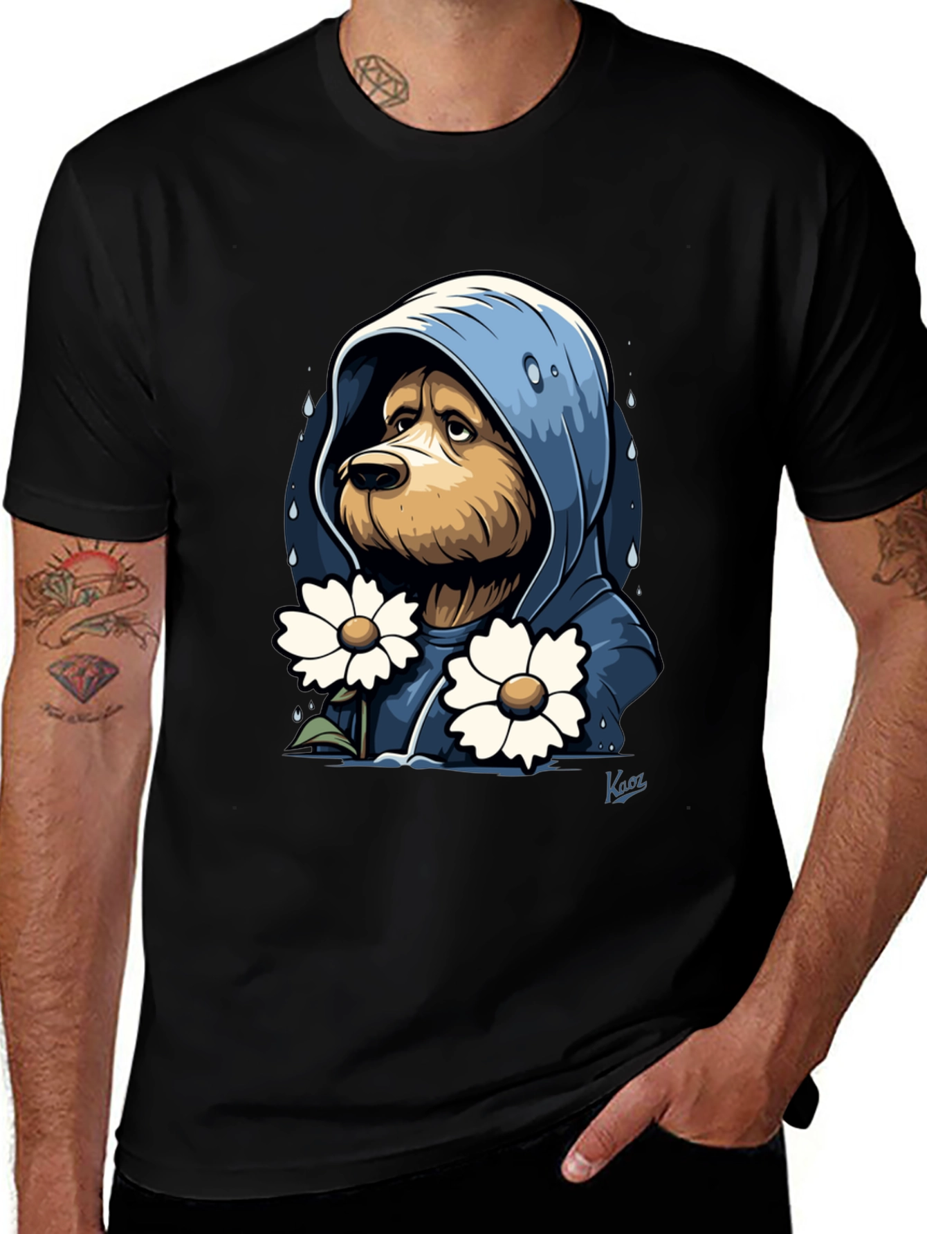 Sad Dog in Hoodie T-Shirt