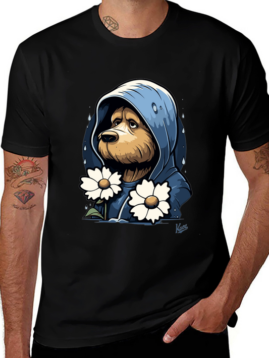 Sad Dog in Hoodie T-Shirt