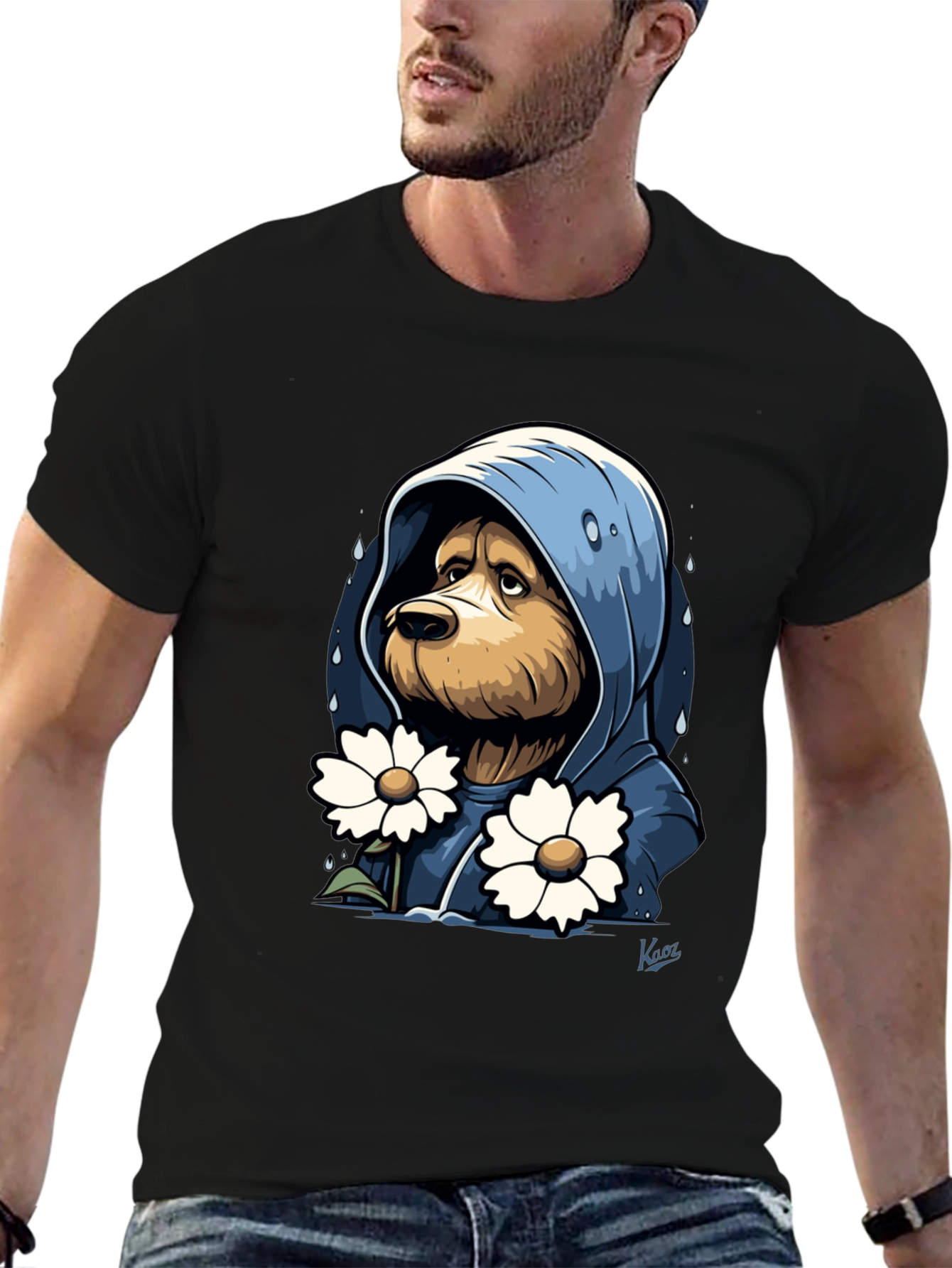 Sad Dog in Hoodie T-Shirt