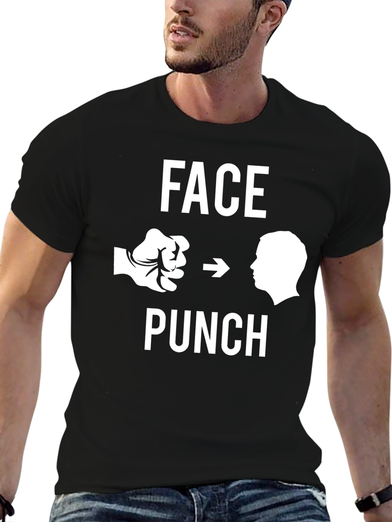Face Punch Graphic T-Shirt - Black Humor Tee