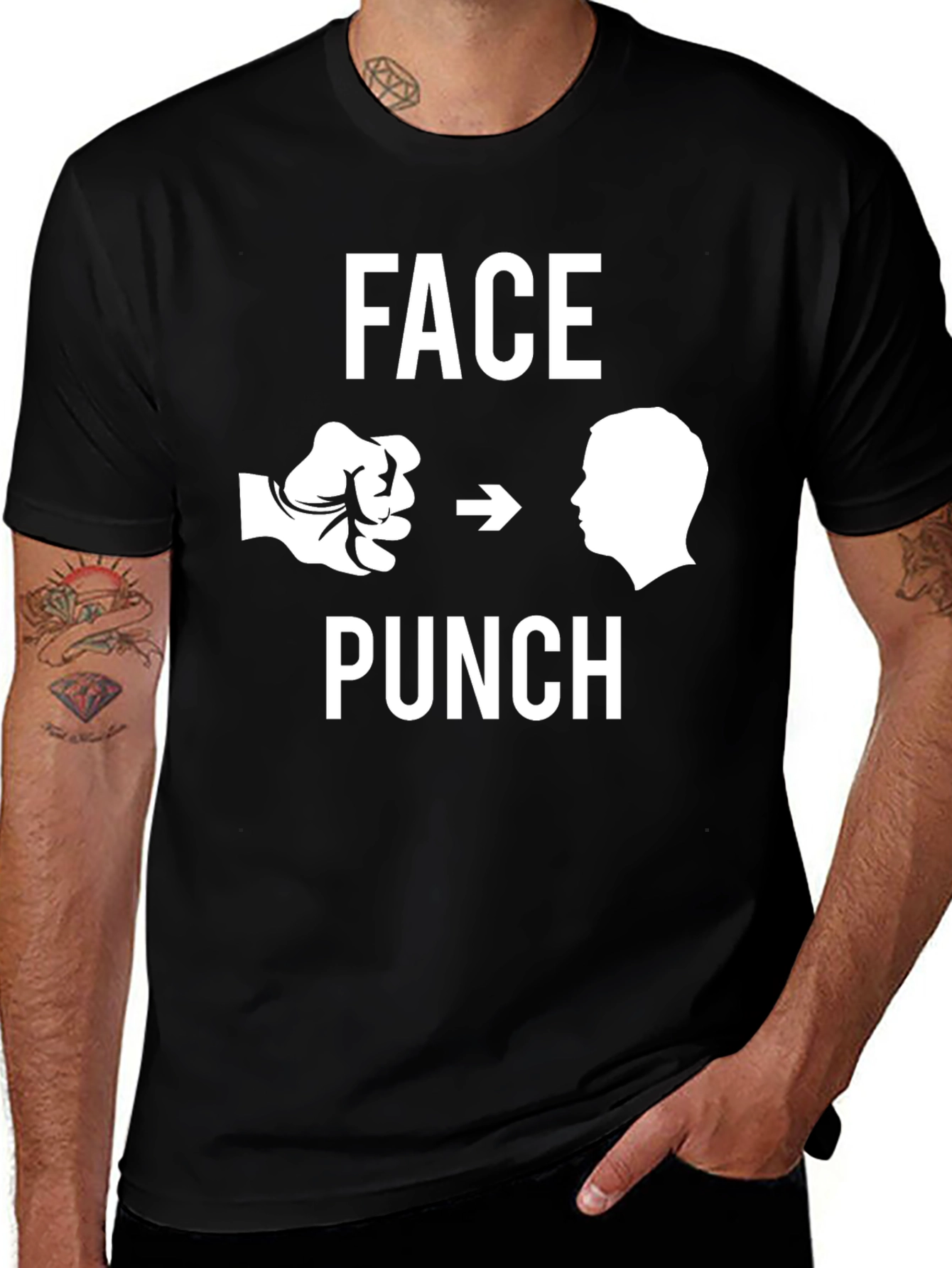 Face Punch Graphic T-Shirt - Black Humor Tee