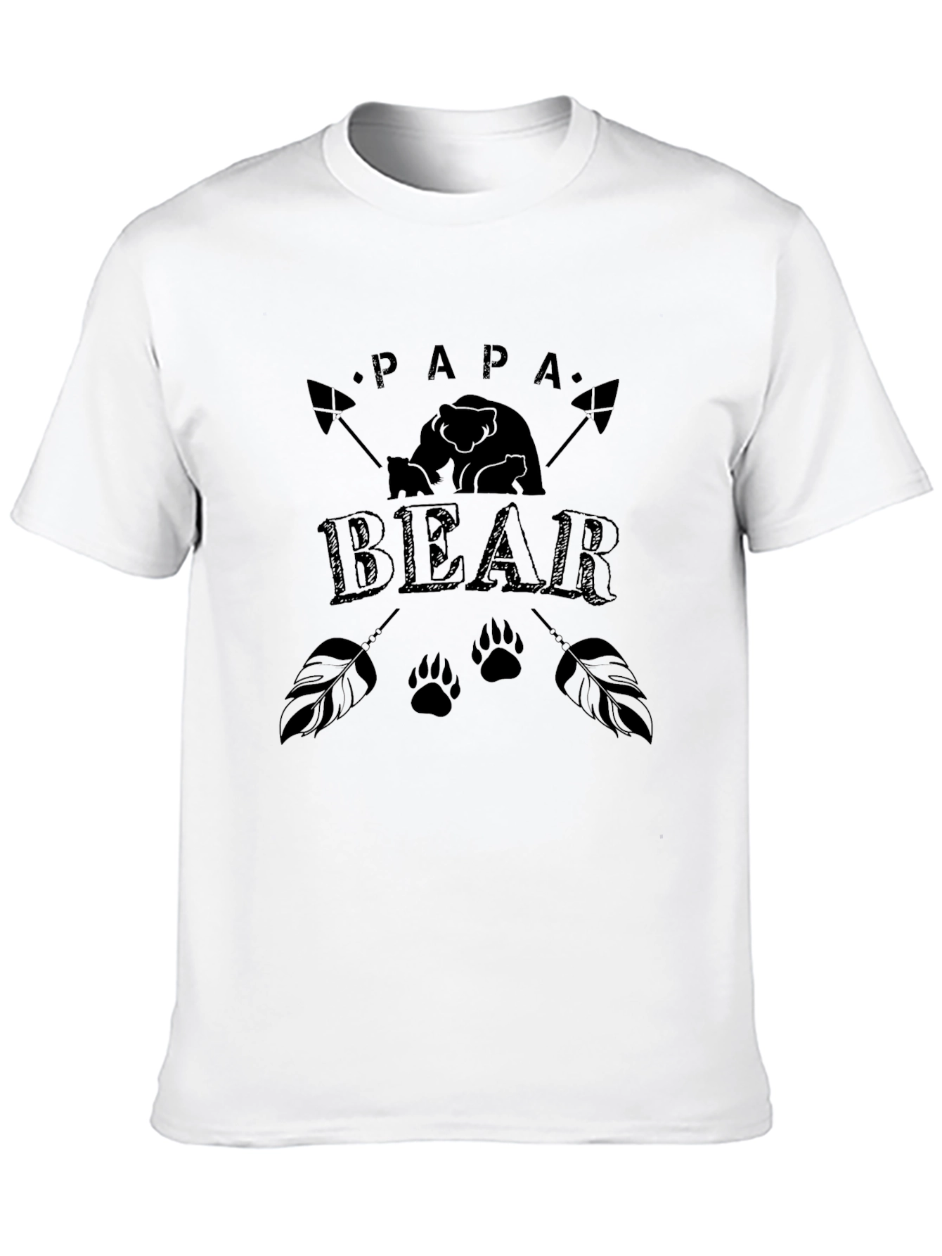 Papa Bear Graphic Tee - Black Cotton Blend