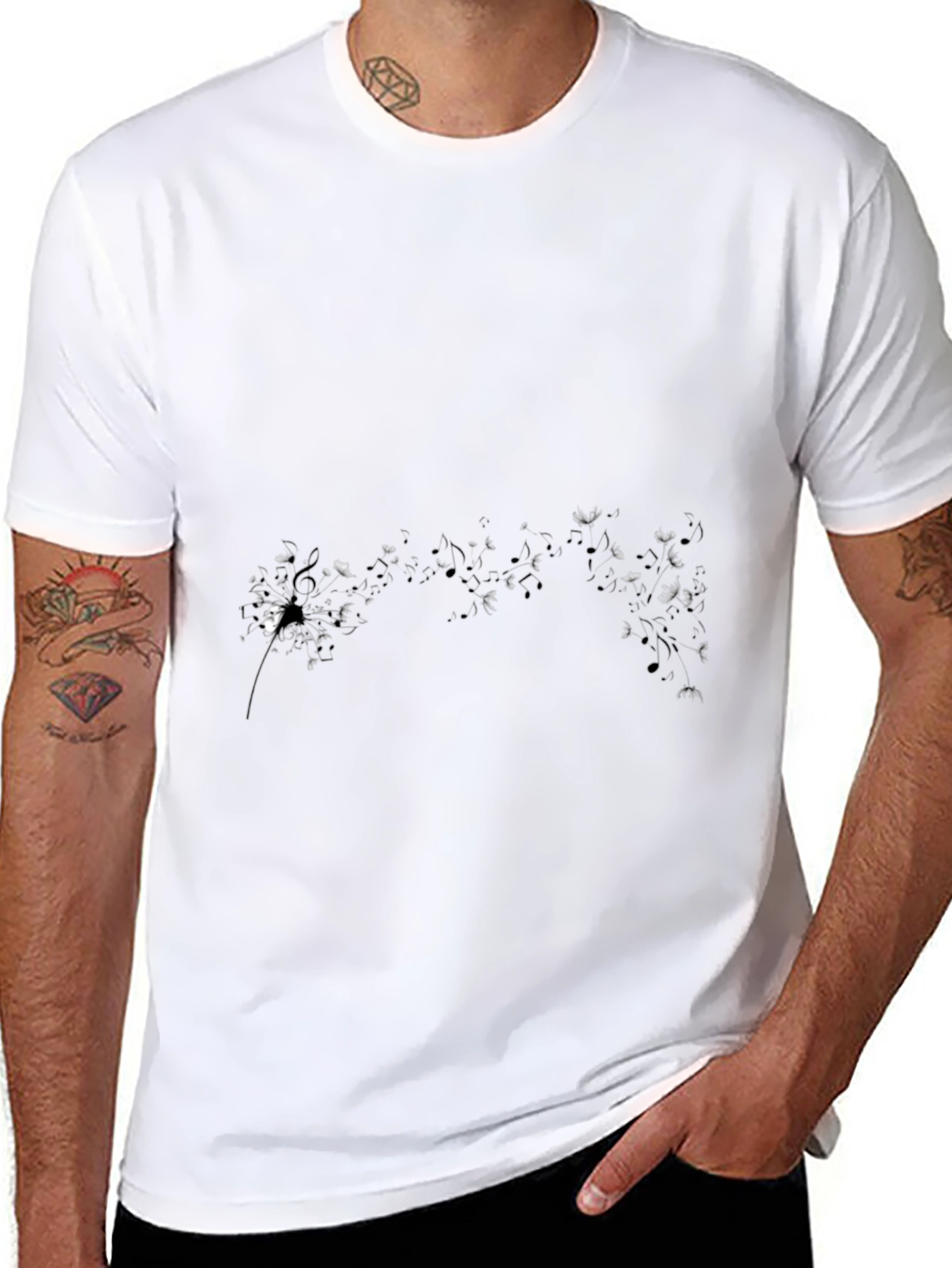 Black Graphic Tee - Dandelion Design