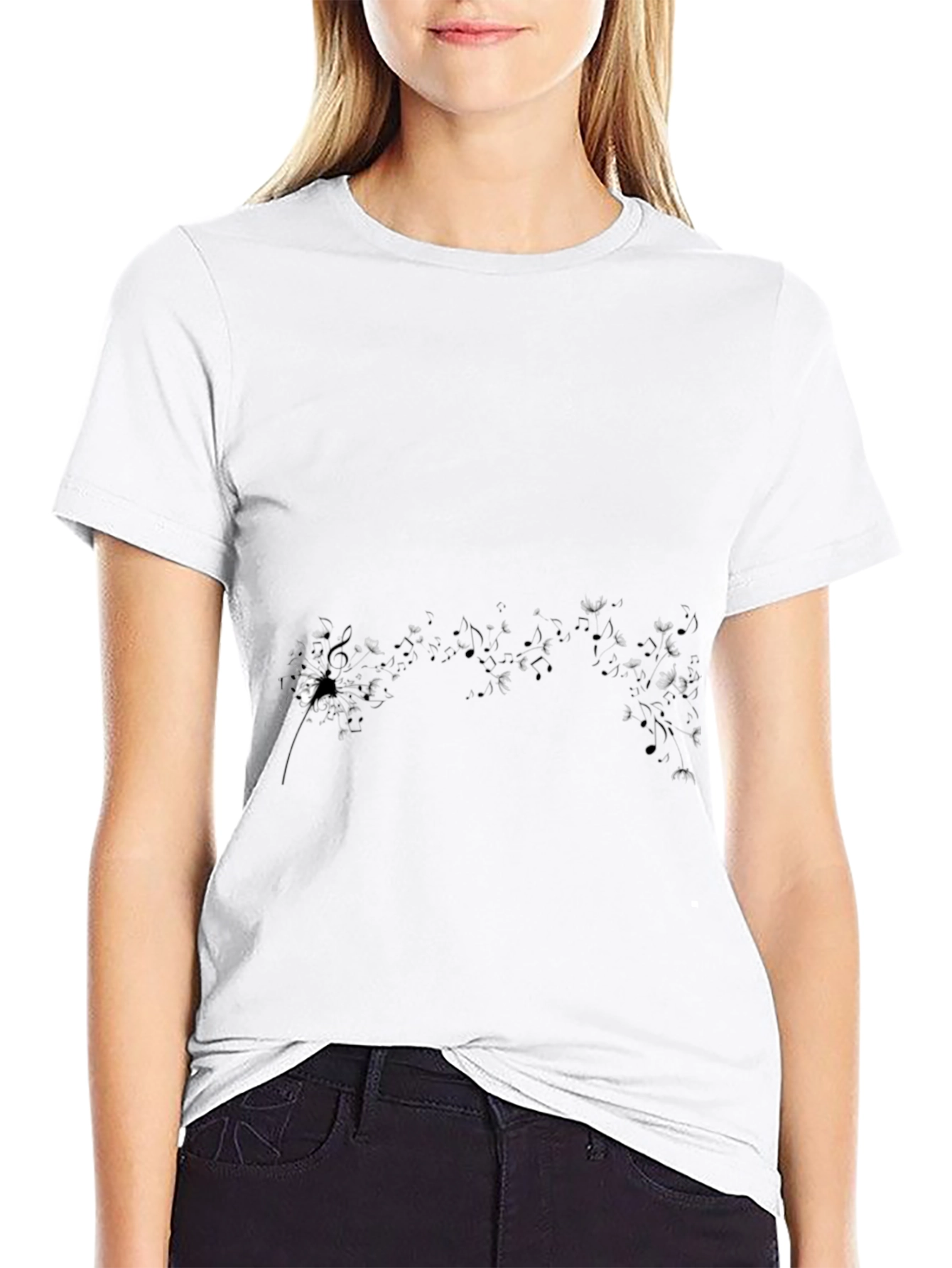 Black Graphic Tee - Dandelion Design