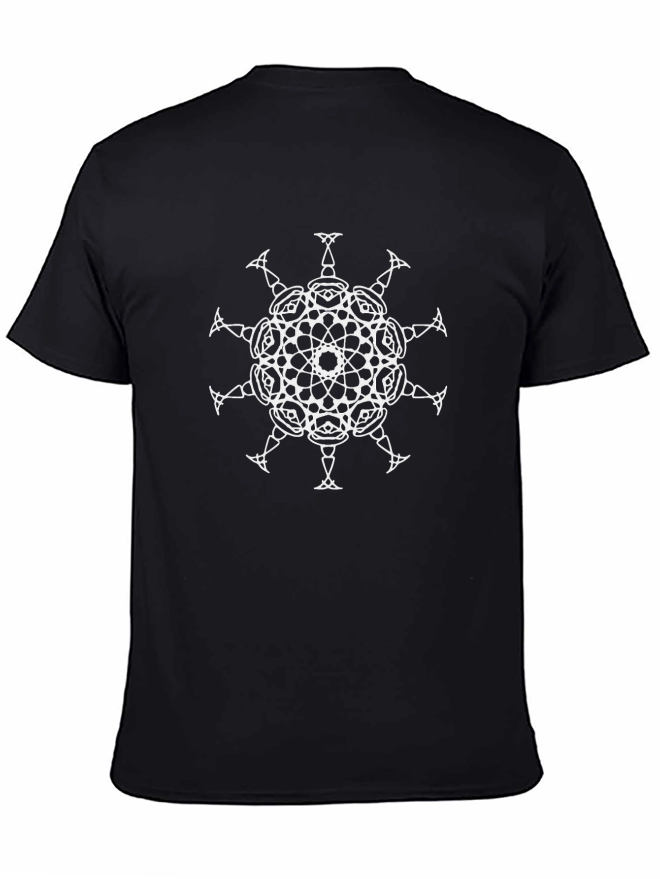 Geometric Mandala Graphic Black T-Shirt