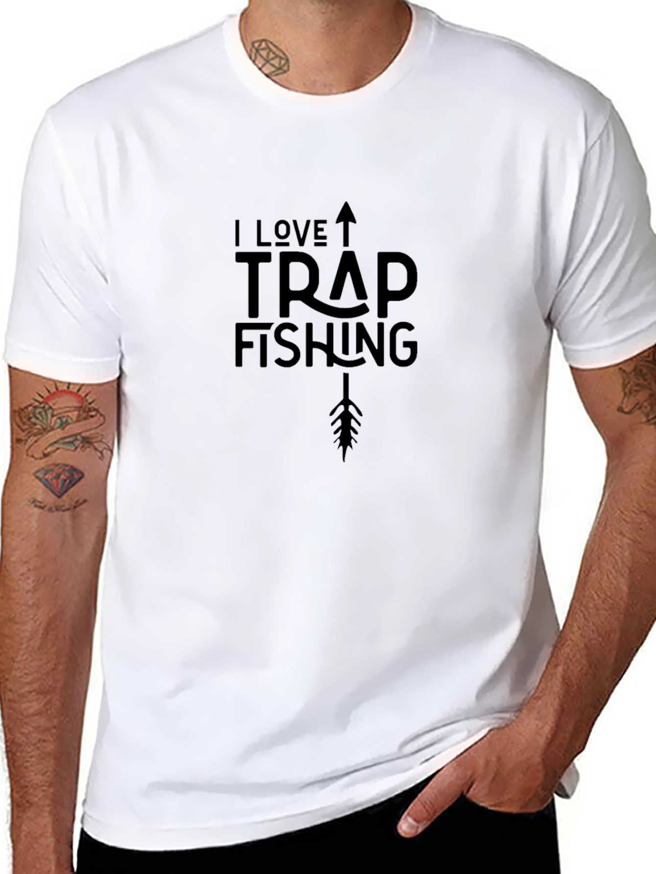 I Love Trap Fishing Black T-Shirt