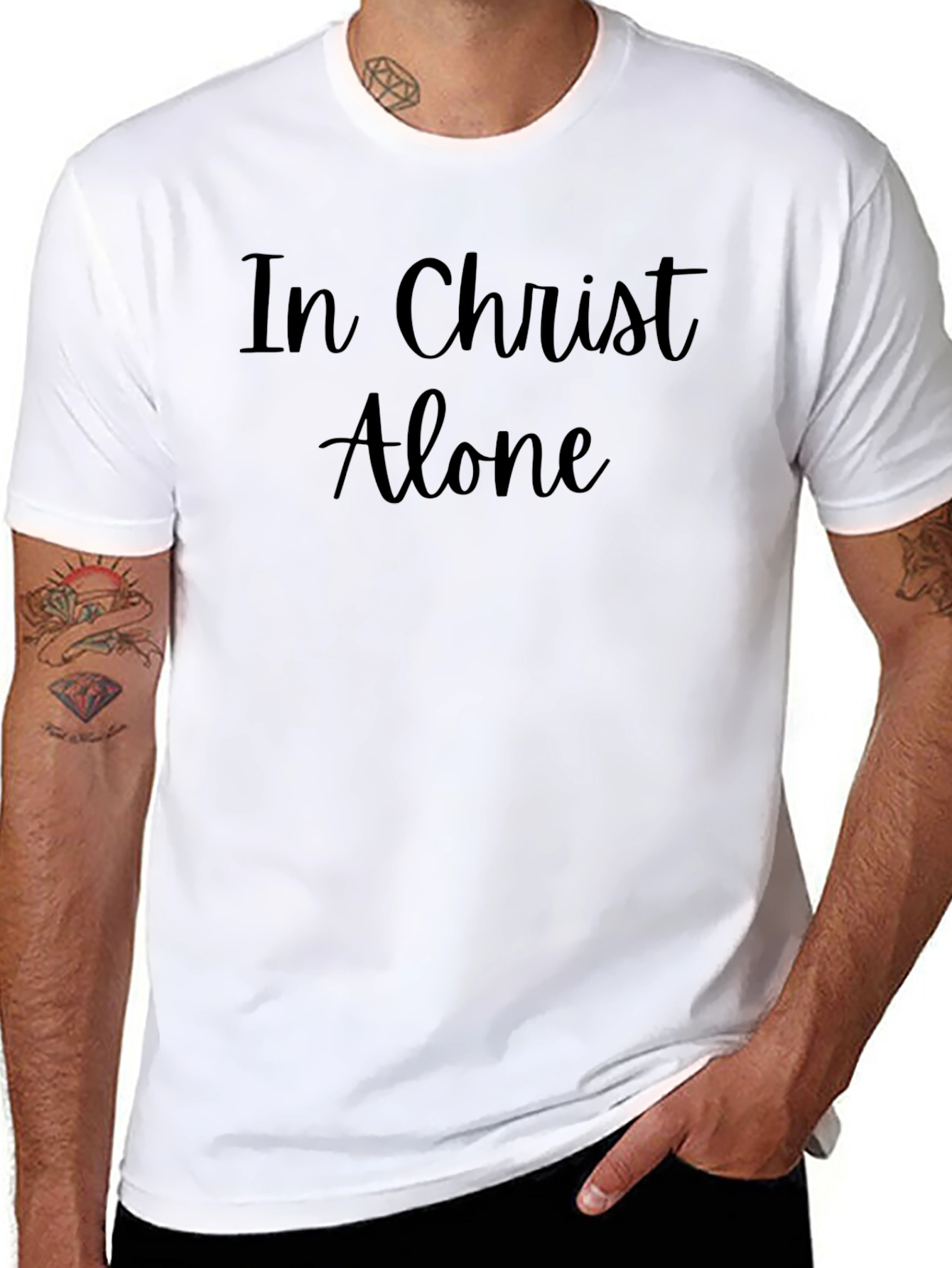 In Christ Alone Black Graphic Tee