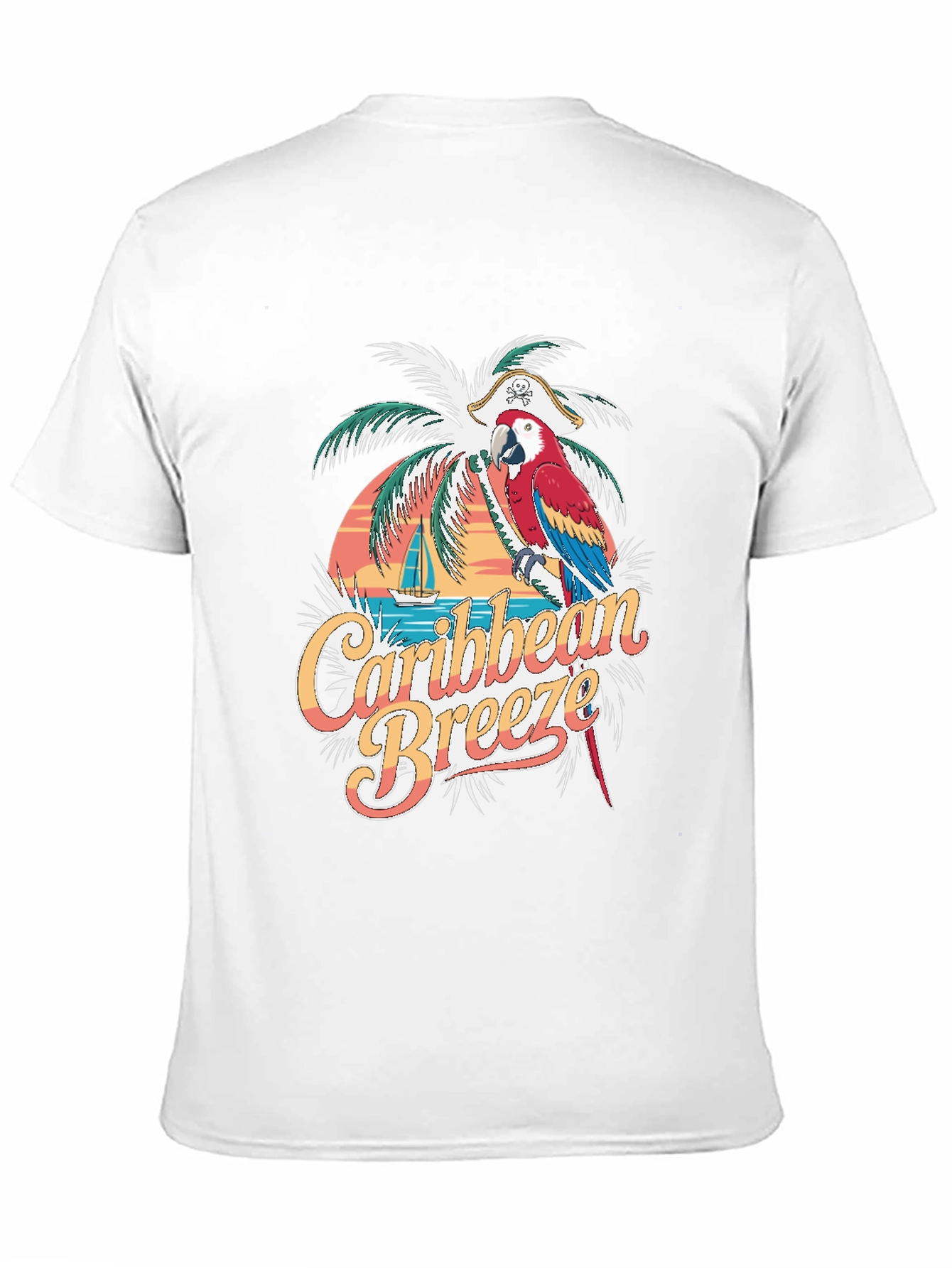 Caribbean Breeze Parrot Pirate Graphic Tee