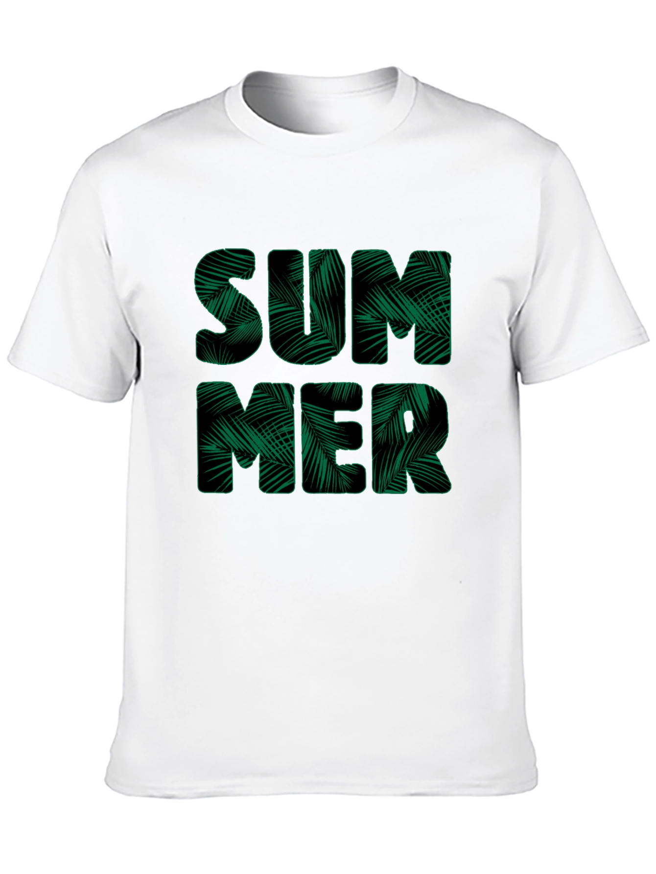 Tropical Summer Print Black T-Shirt