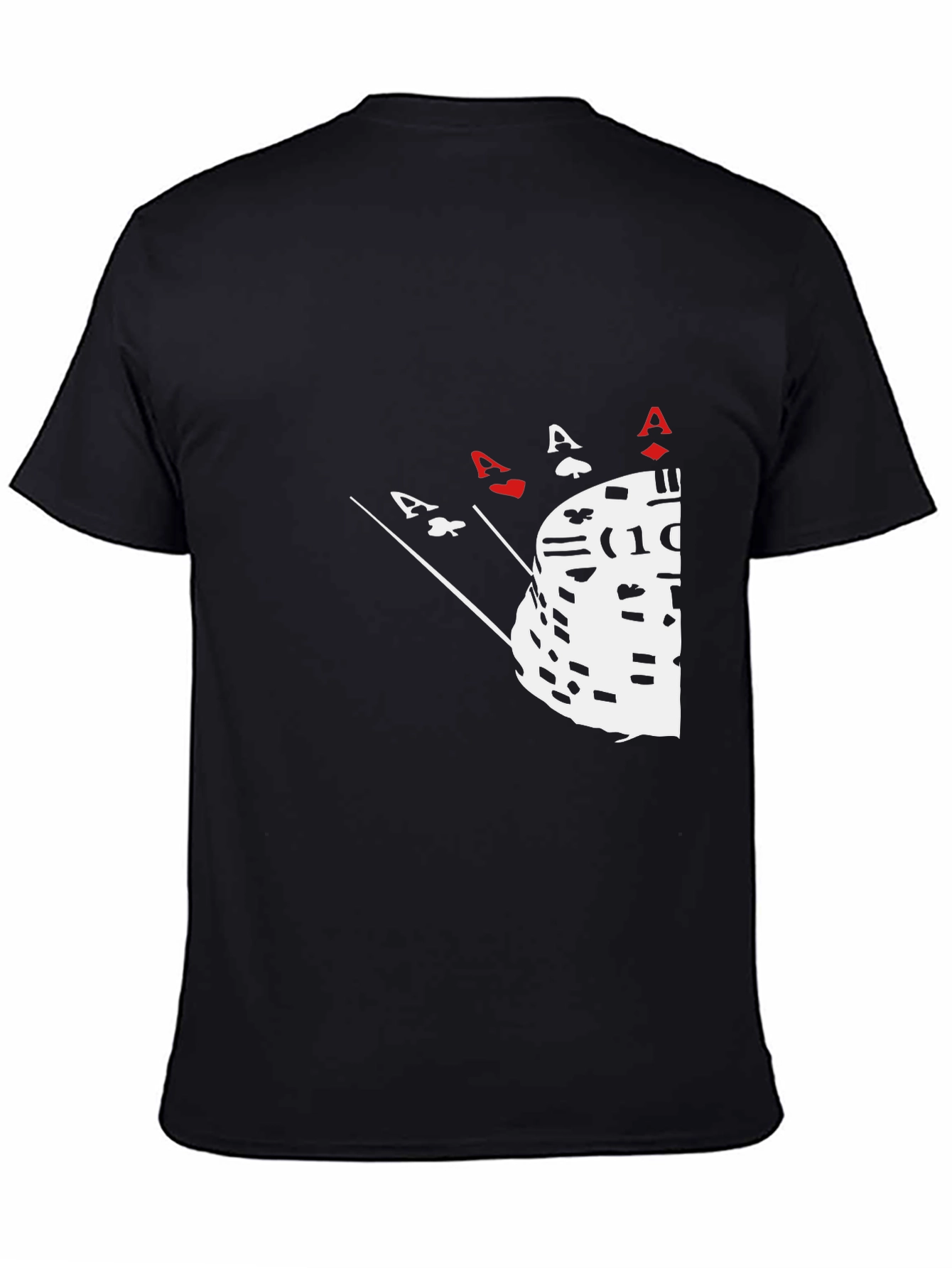 Poker Ace Hand & Chips Graphic Tee - Black