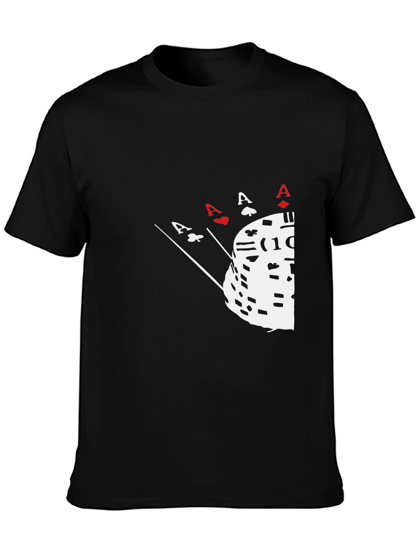 Poker Ace Hand & Chips Graphic Tee - Black