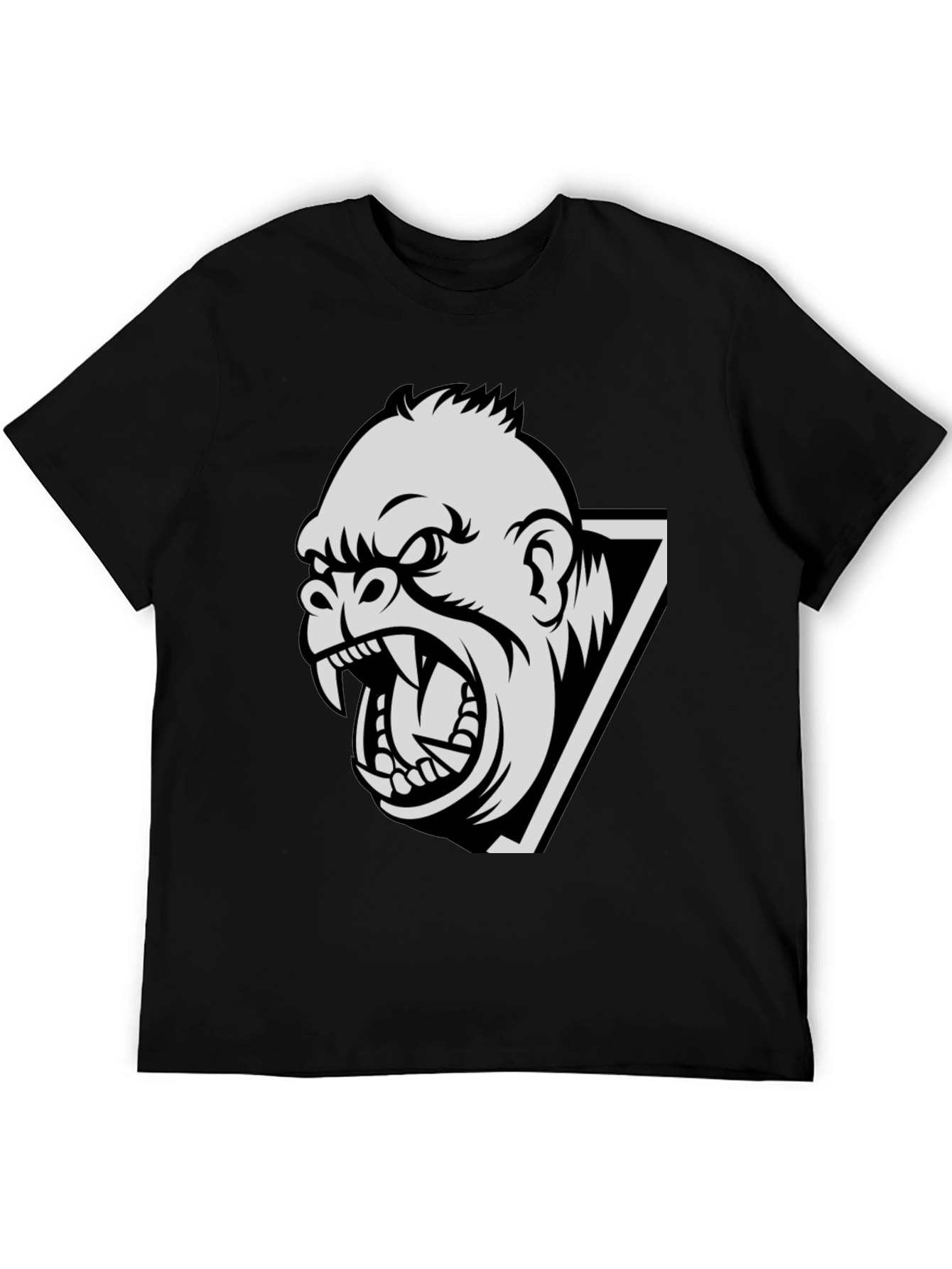 Mens Gorilla Graphic Print Black T-Shirt