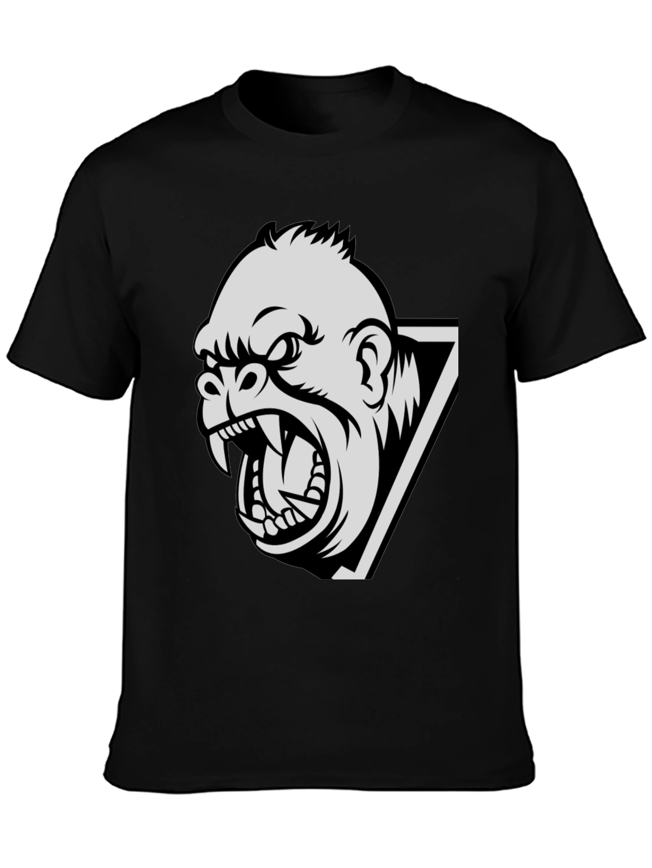 Mens Gorilla Graphic Print Black T-Shirt