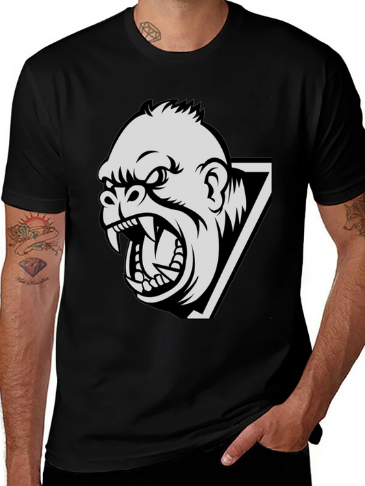 Mens Gorilla Graphic Print Black T-Shirt