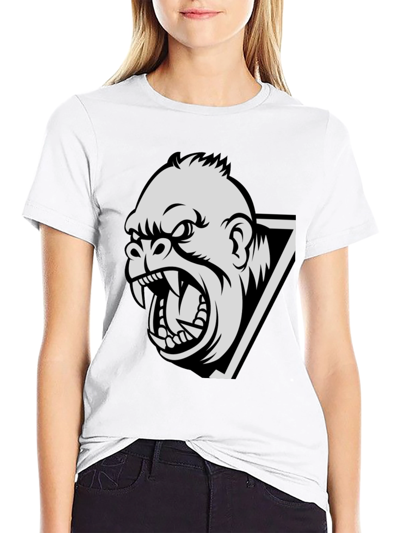Mens Gorilla Graphic Print Black T-Shirt