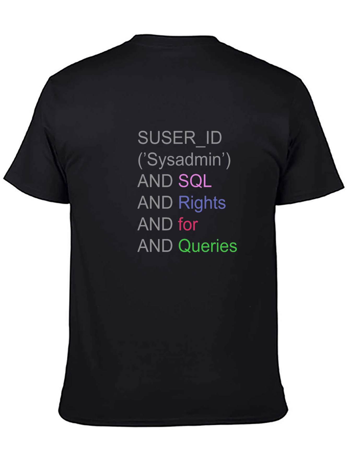 Sysadmin SQL Queries Black T-Shirt