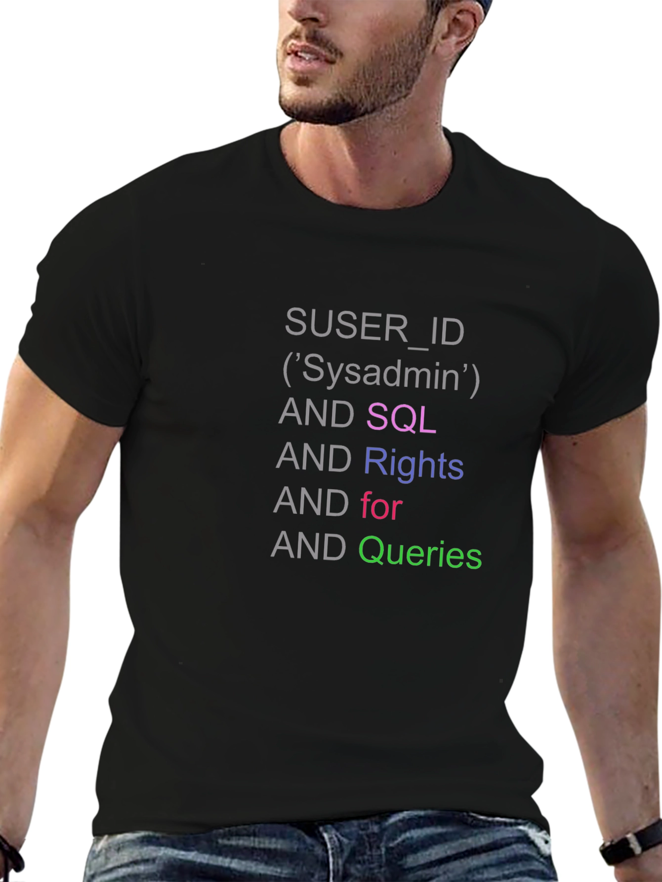 Sysadmin SQL Queries Black T-Shirt