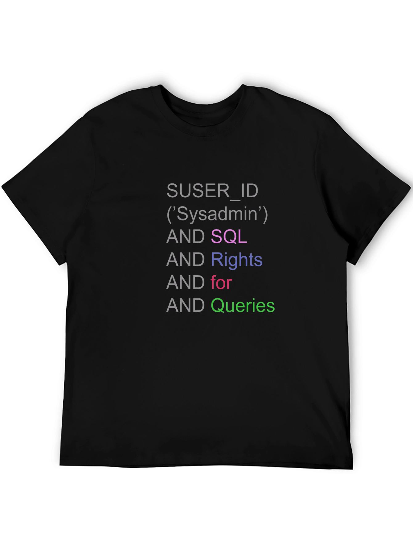 Sysadmin SQL Queries Black T-Shirt