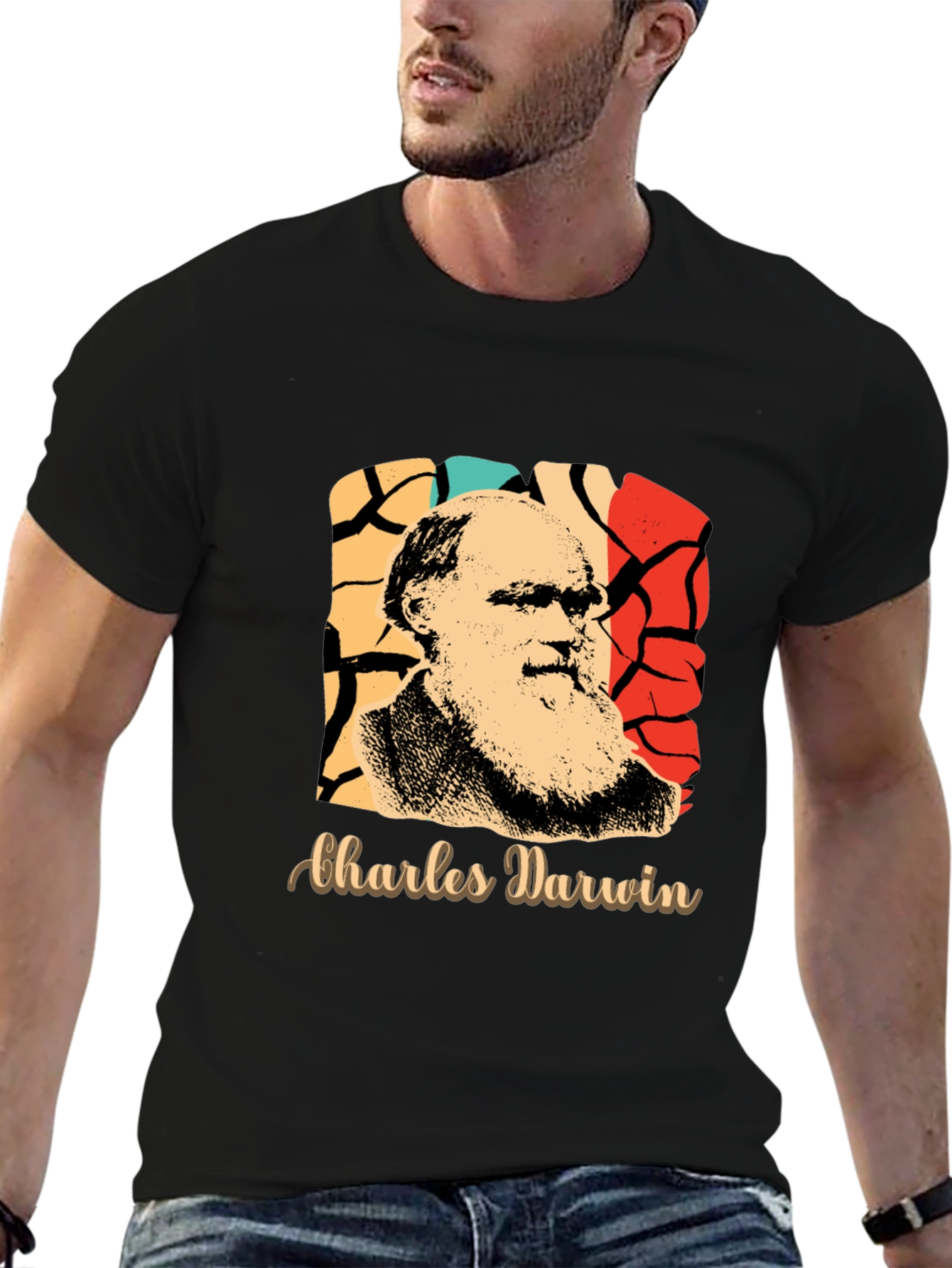 Charles Darwin Retro Graphic T-Shirt
