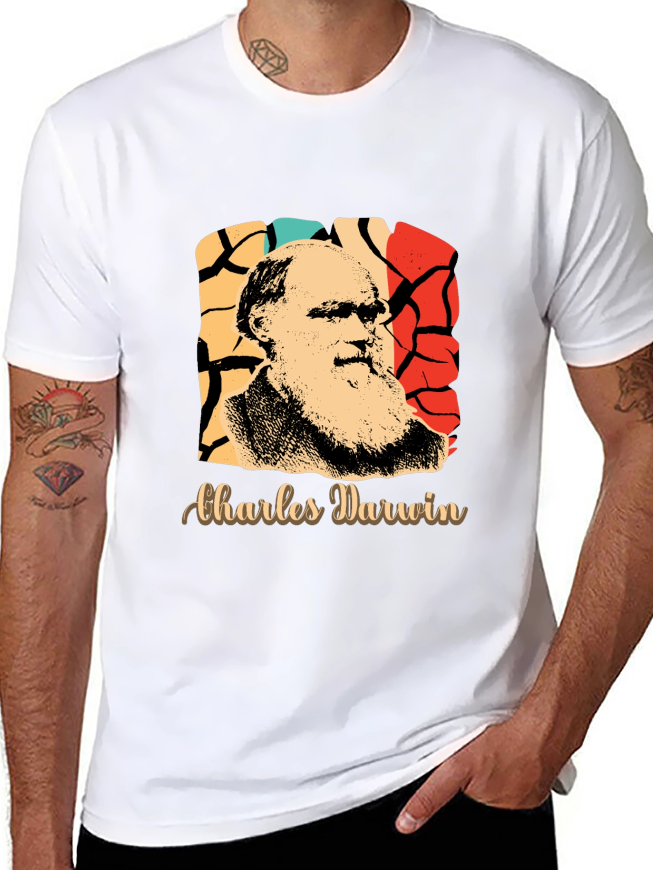Charles Darwin Retro Graphic T-Shirt
