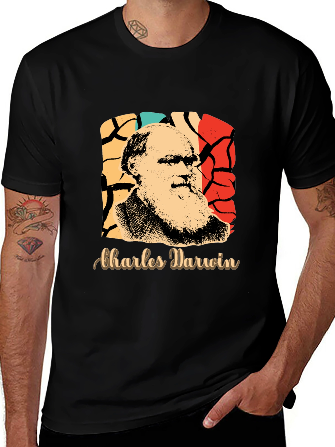 Charles Darwin Retro Graphic T-Shirt