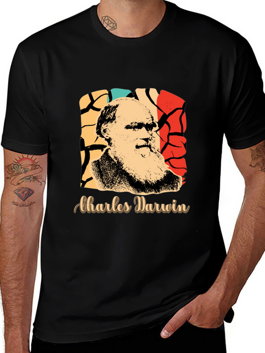 Charles Darwin Retro Graphic T-Shirt