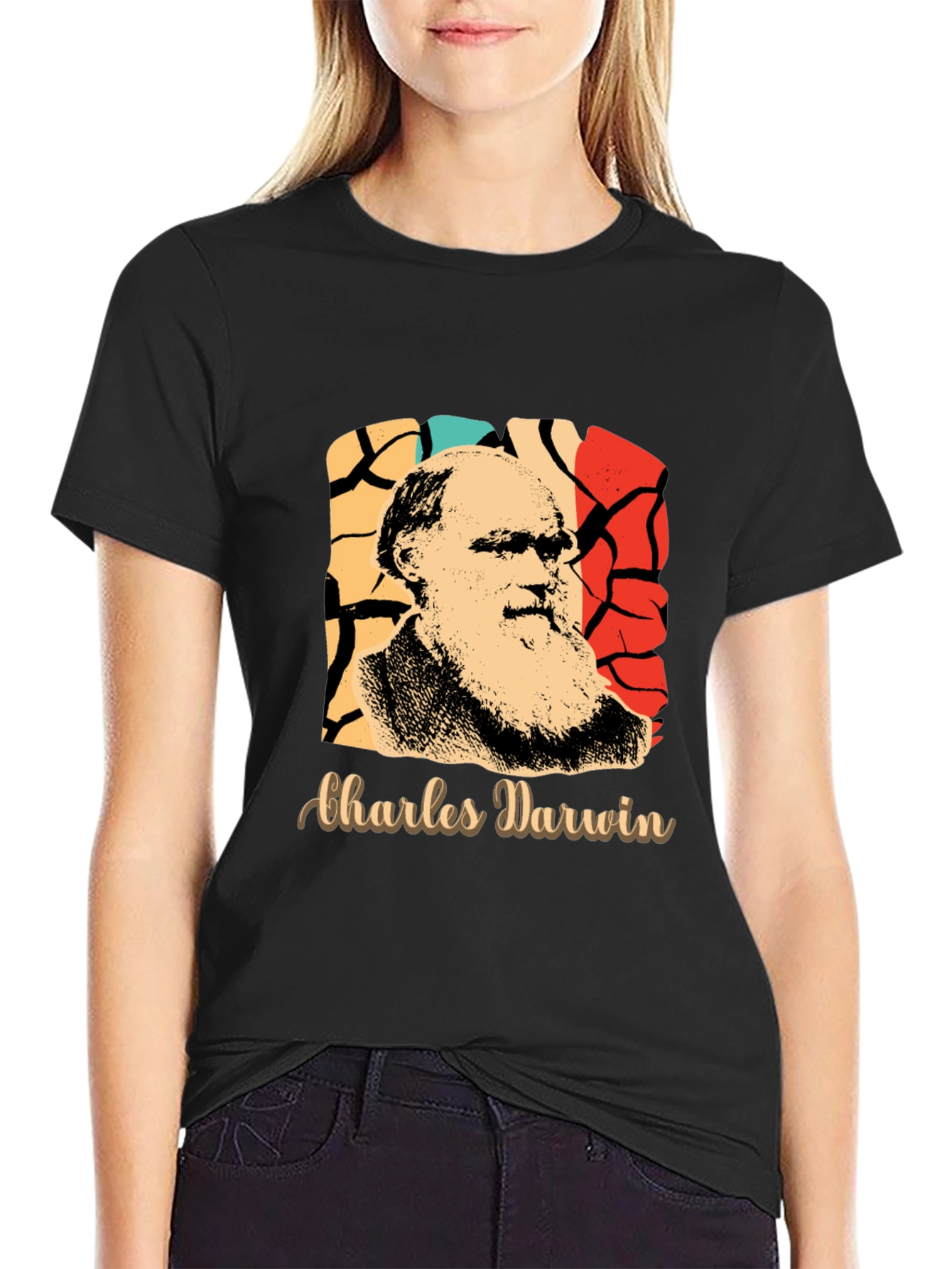 Charles Darwin Retro Graphic T-Shirt