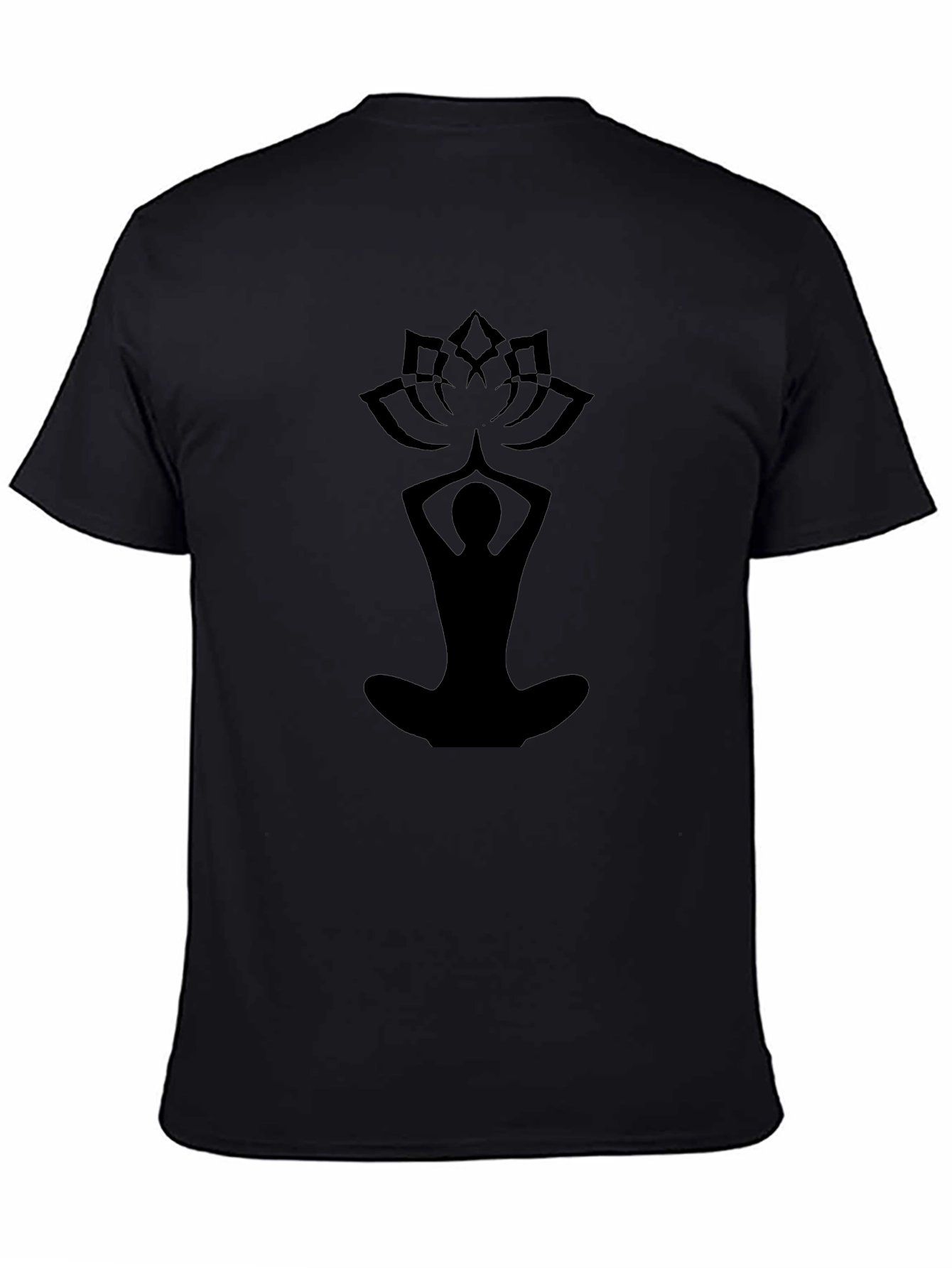 Yoga Lotus Graphic Black T-Shirt