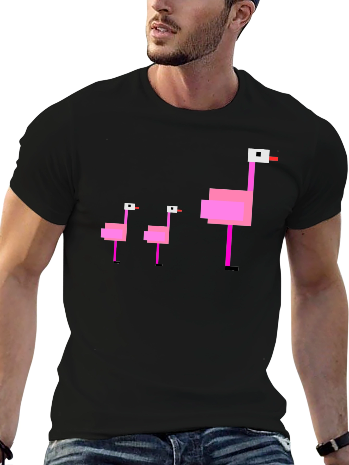 Pixel Flamingo T-Shirt - Retro Bird Design
