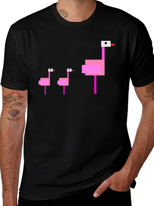 Pixel Flamingo T-Shirt - Retro Bird Design