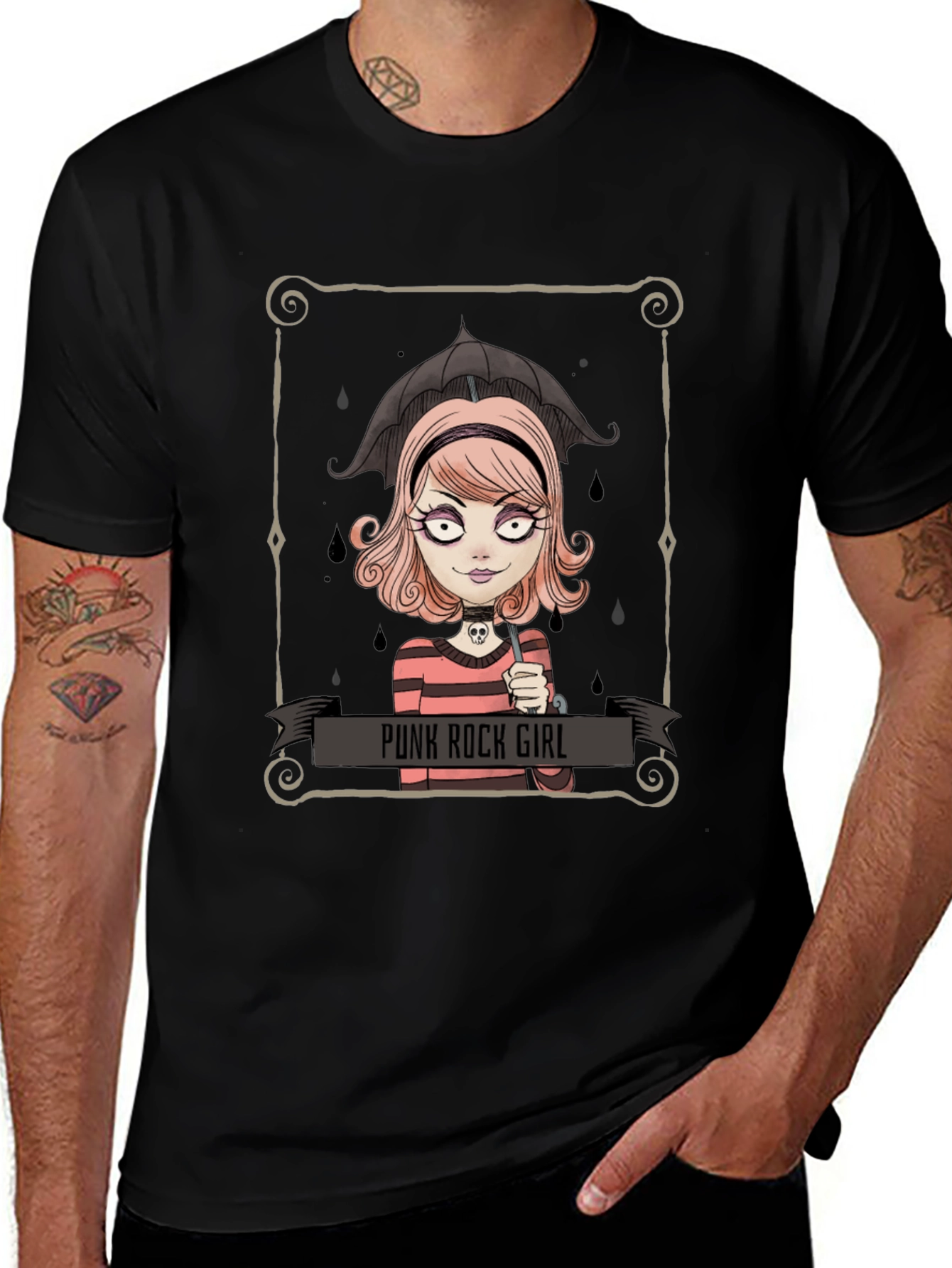 Punk Rock Girl Graphic Tee - Unique Design