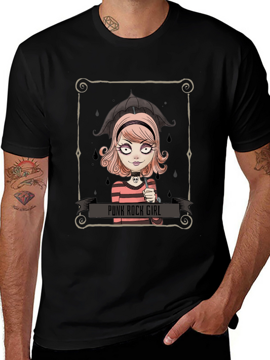Punk Rock Girl Graphic Tee - Unique Design