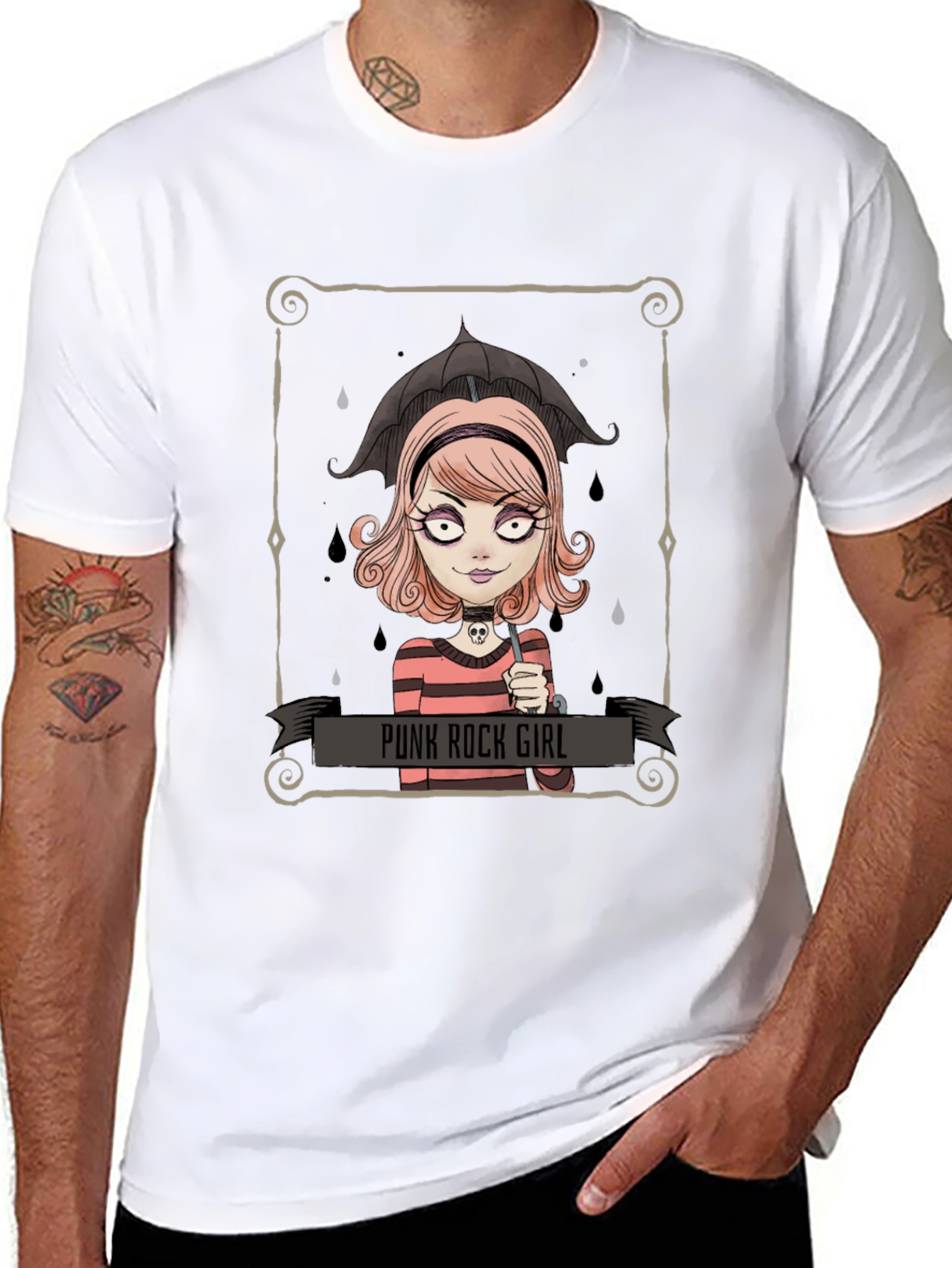 Punk Rock Girl Graphic Tee - Unique Design