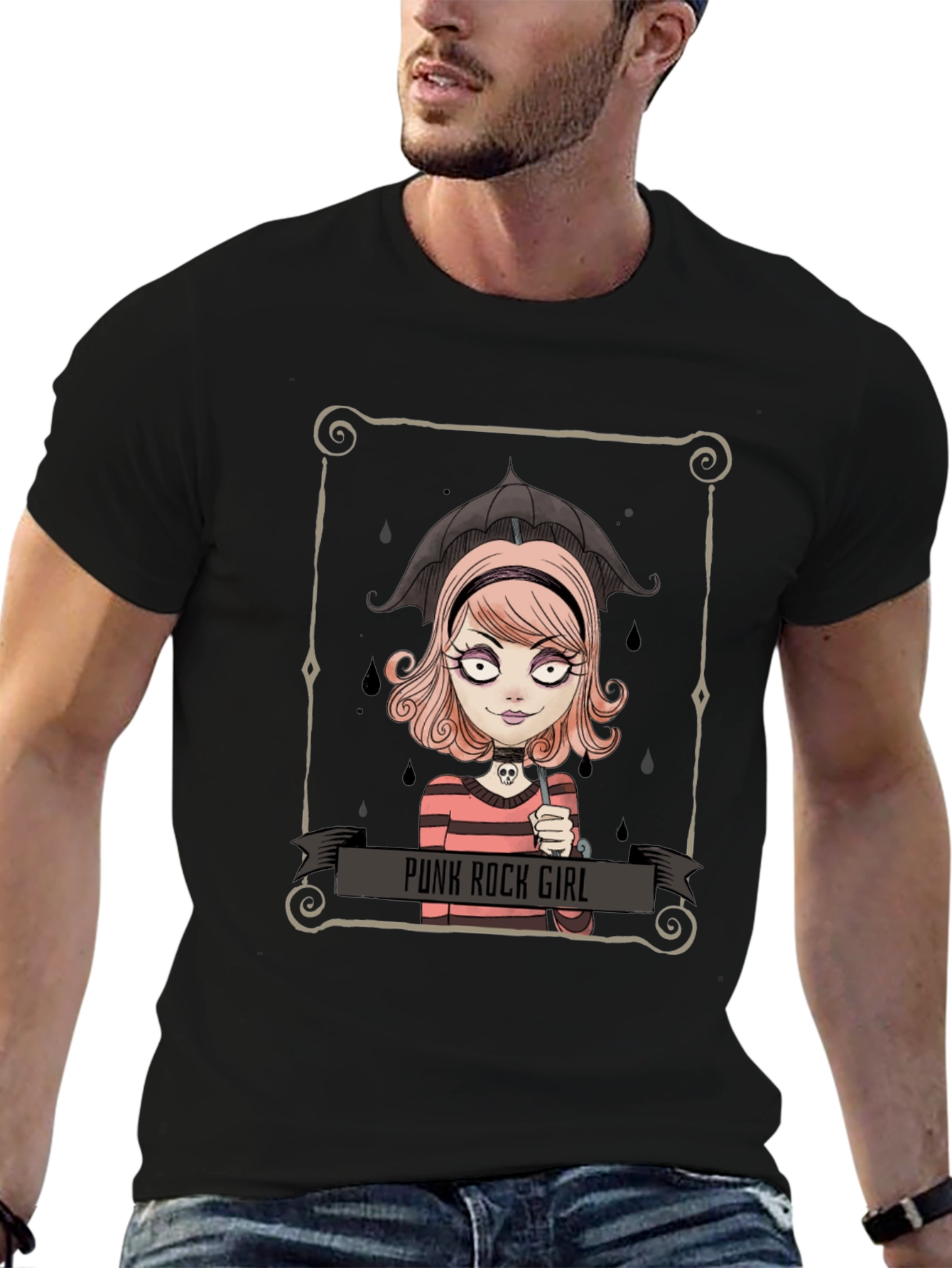 Punk Rock Girl Graphic Tee - Unique Design